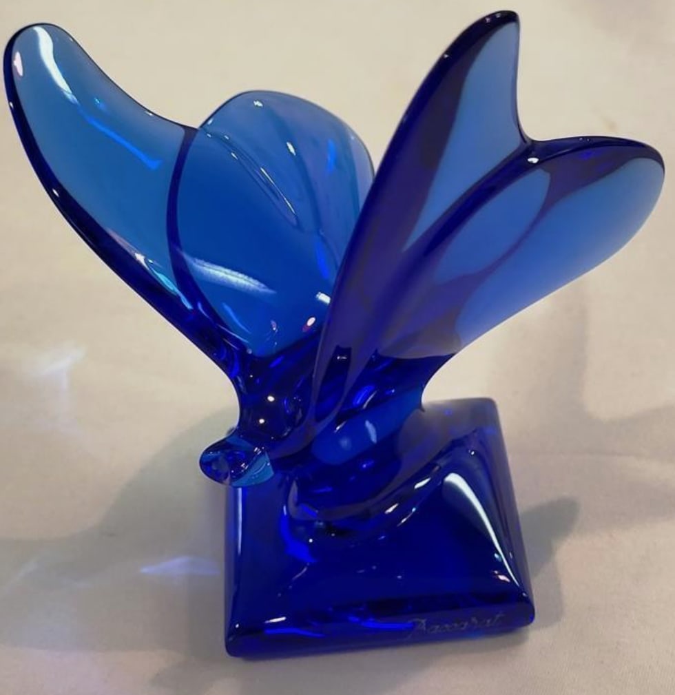 Baccarat Signed Crystal Butterfly Pedestal. Made in France (1 of 5)
