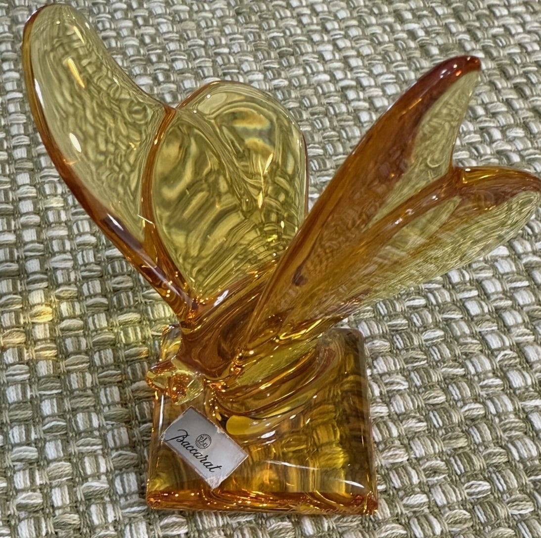 Baccarat Signed Crystal Butterfly Pedestal. Made in France (1 of 7)
