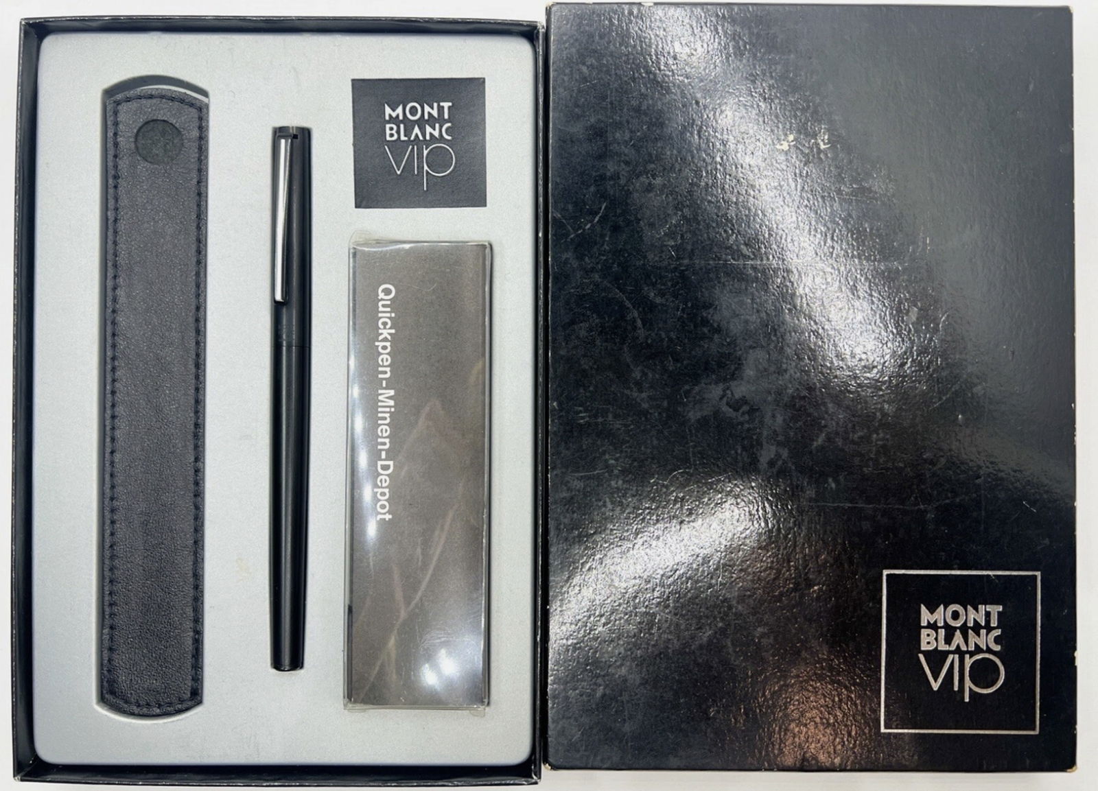 MONTBLANC VIP Rollerball Pen in BLACK-RHODINITE Gift Set With Pouch and Box (1 of 8)