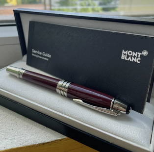 Montblanc JFK Burgundy Rollerball Pen Limited Edition 163 With Gift Box: Montblanc JFK Burgundy Rollerball Pen 2025 Limited Edition 163 With Gift Box. Celebrate legacy and elegance with this Montblanc John F. Kennedy Rollerball Pen, Limited Edition model in a rich burgundy