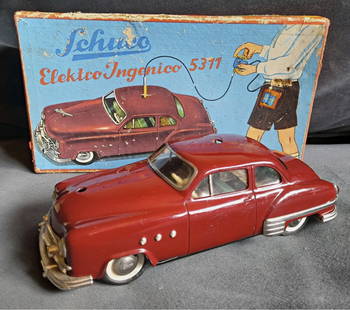 Schuco Ingenico Remote Control Buick Vehicle With Original Box: Schuco Ingenico Buick Vehicle With Original Box. This Schuco ‘Ingenico’ Buick style car was made in Germany circa early-mid 1950s.The car’s in generally good condition. It’s does have a few ch