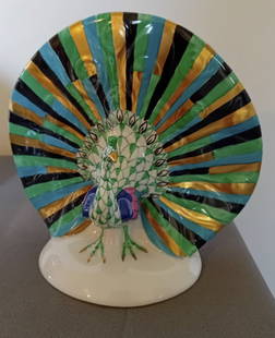 Herend Signed Porcelain Peacock Figurine Statuette with 24k Gold Accents Made in Hingary: Herend Signed Porcelain Peacock Figurine with 24k Gold Accents. Made in Hungary Measures approx 4 1/2" high and 5" wide. No Chips or Cracks Present