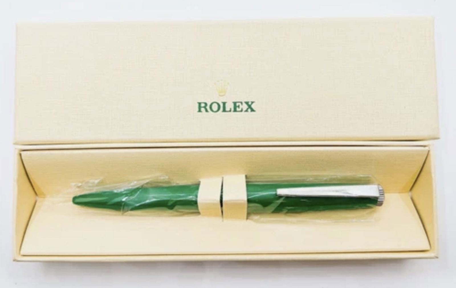 Rolex Ballpoint Pen Metal Green Lacquer Twist Pen With Original Box (1 of 4)