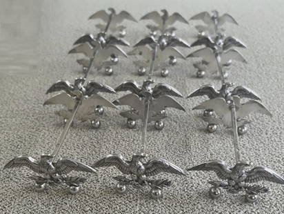 10 French Sterling Silver (950) Knife Rests Eagle Motif Rare: 10 French Sterling Silver (950) Knife Rests Eagle Motif Rare