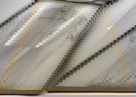 Yaacov Agam Signed Framed 1979 Shirt: Yaacov Agam Signed Framed 1979 Shirt. Unique Yaacov Agam shirt (signed and dated) with a Star of David. The framed dimensions are 28 1/2'' by 30 1/2''. Yaacov Agam (born 1928-) is a pioneer and leadin