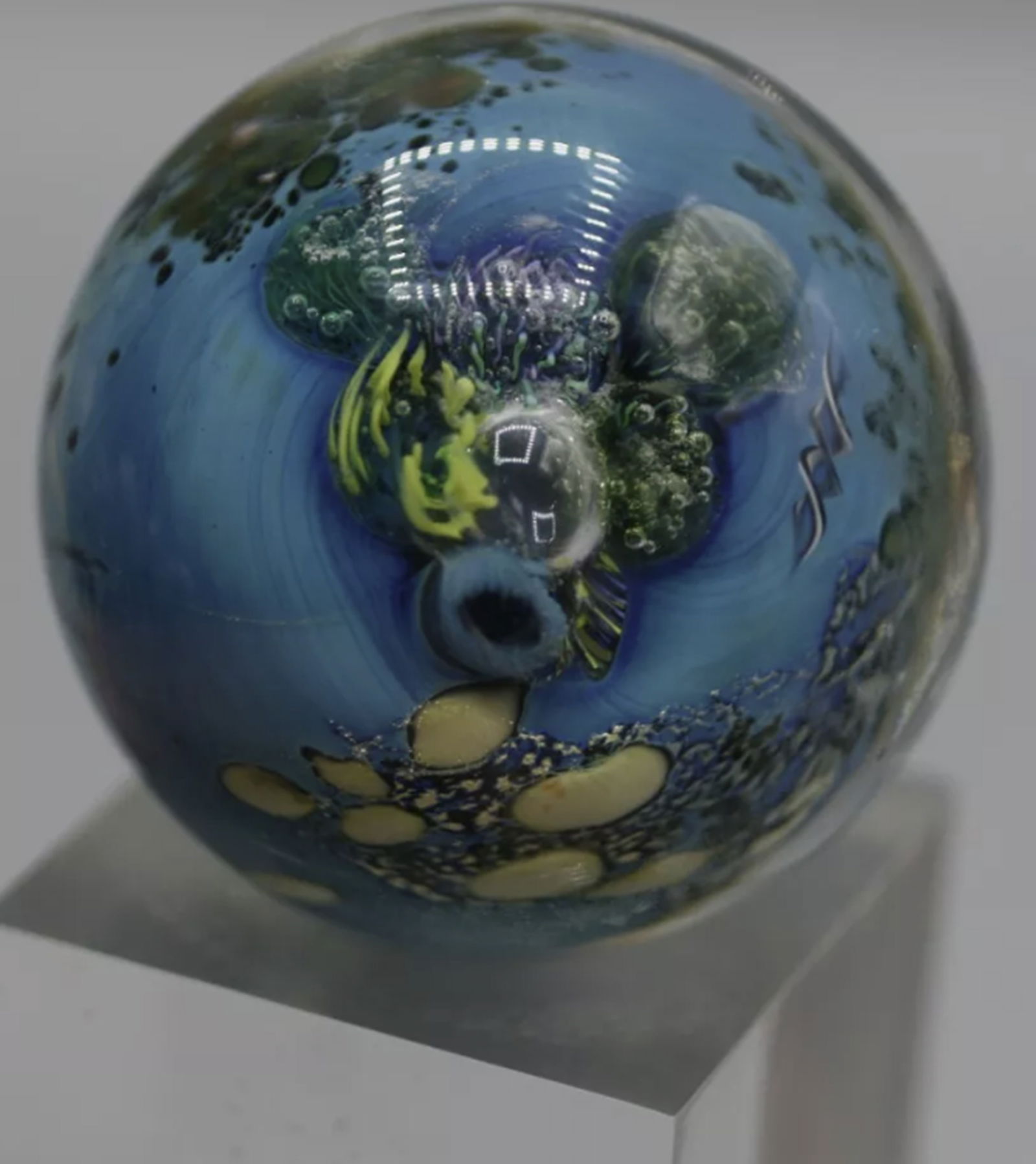 Josh Simpson Signed Planet Glass Art Marble Decor Paperweight (1 of 4)