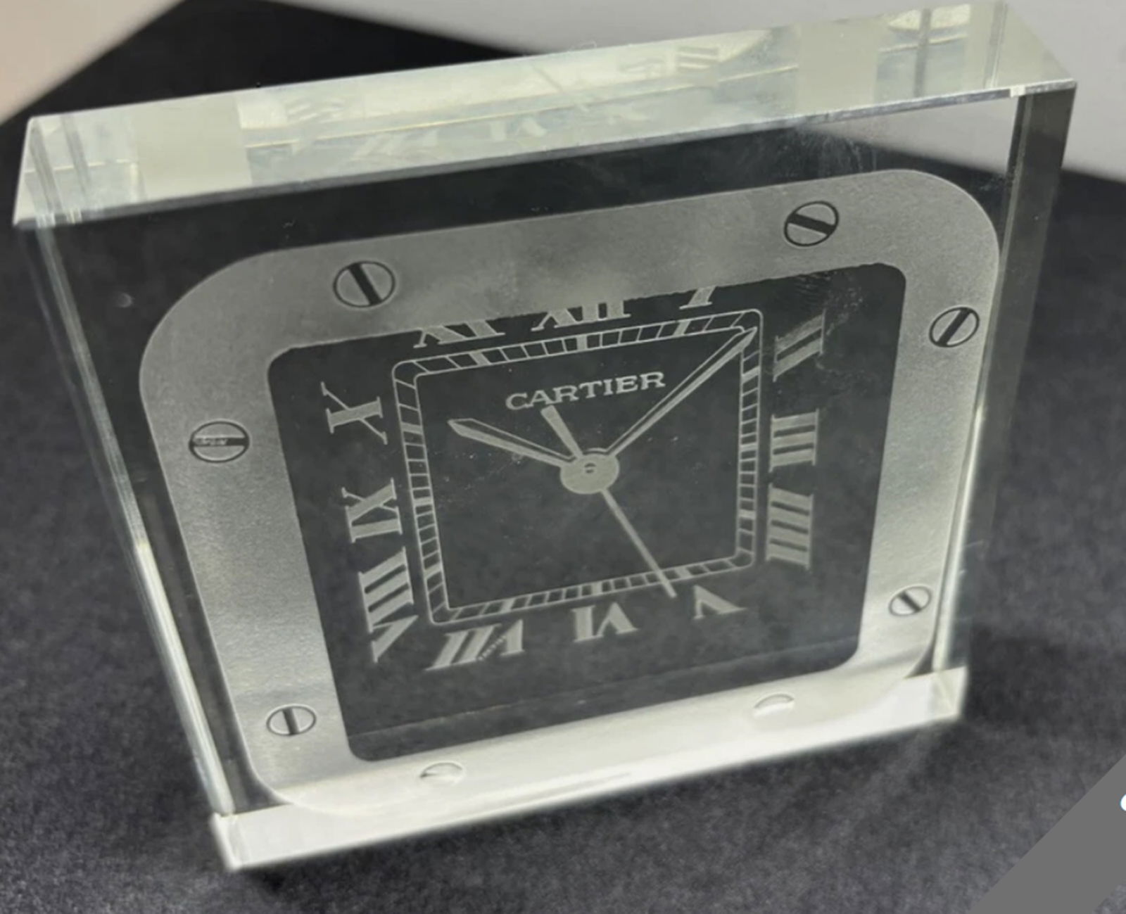 Cartier Crystal Clock Paperweight (1 of 2)