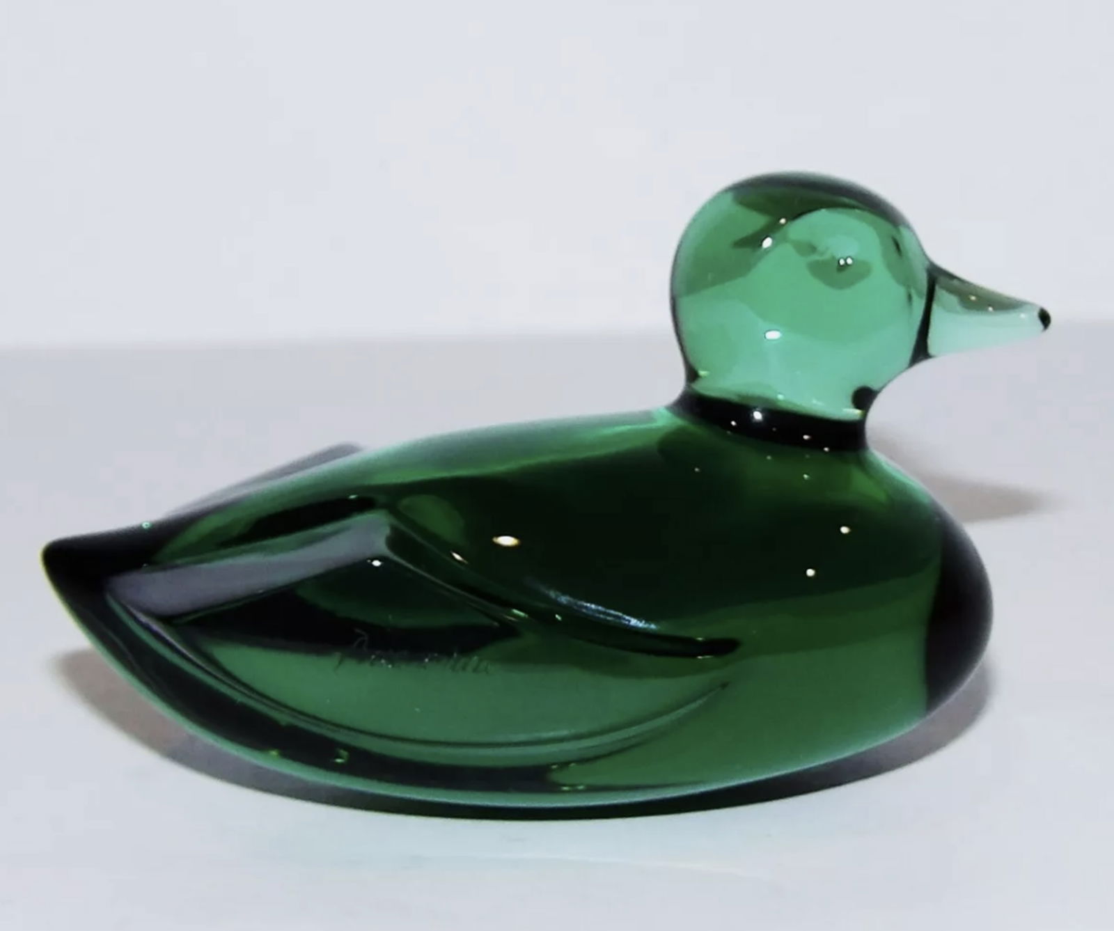 Baccarat Signed Crystal Green Duck Made in France (1 of 8)
