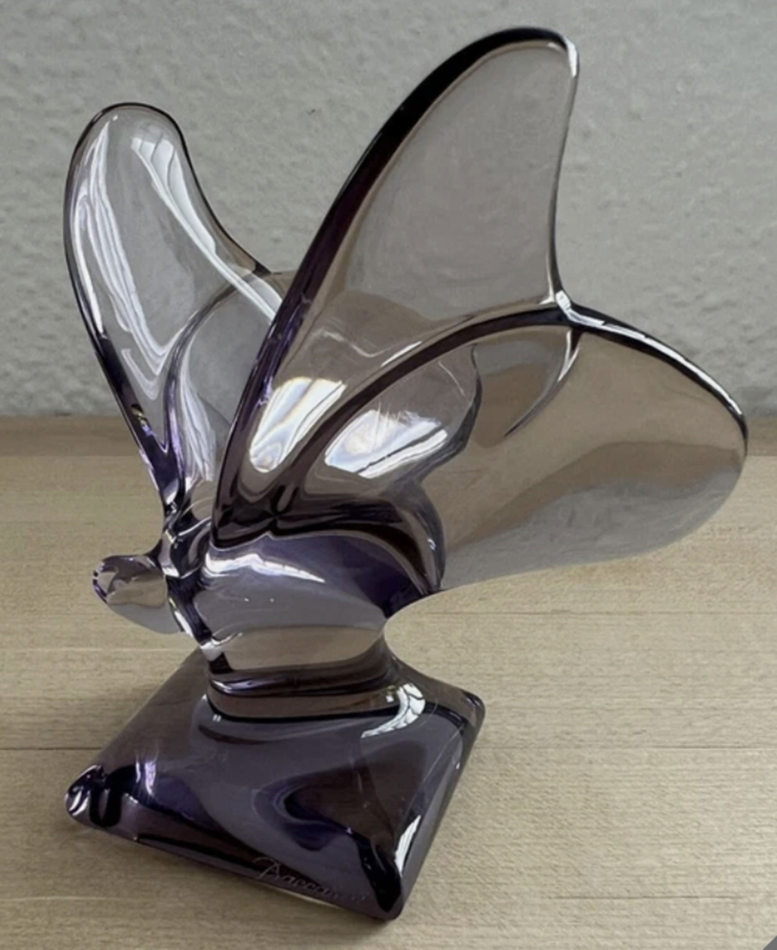 Baccarat Signed Amethyst Butterfly on Pedestal Made in France (1 of 6)