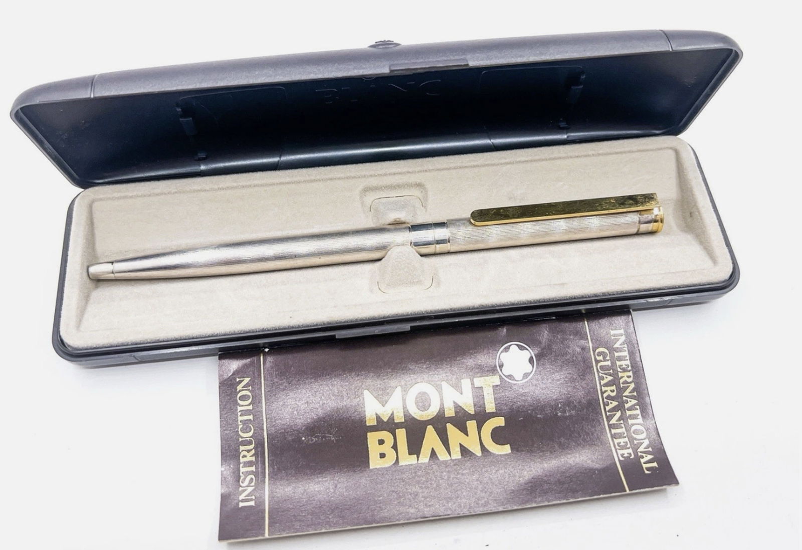 MONTBLANC Noblesse Ballpoint Pen Silver Plated Gold Trim With Orig Box (1 of 6)