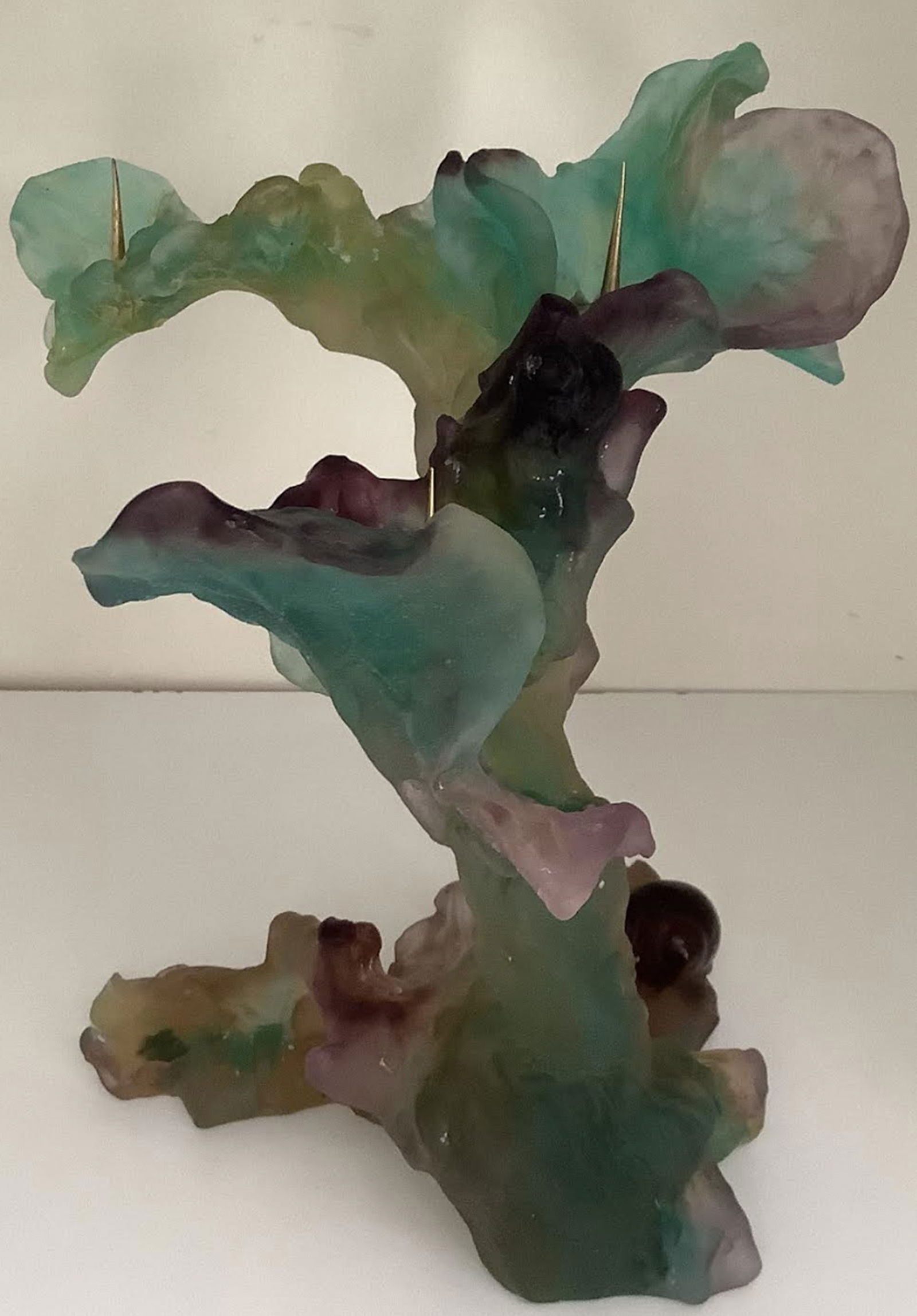 Daum Pate De Verre Signed Candelabra Figurine 3 Arm Made in France (1 of 7)