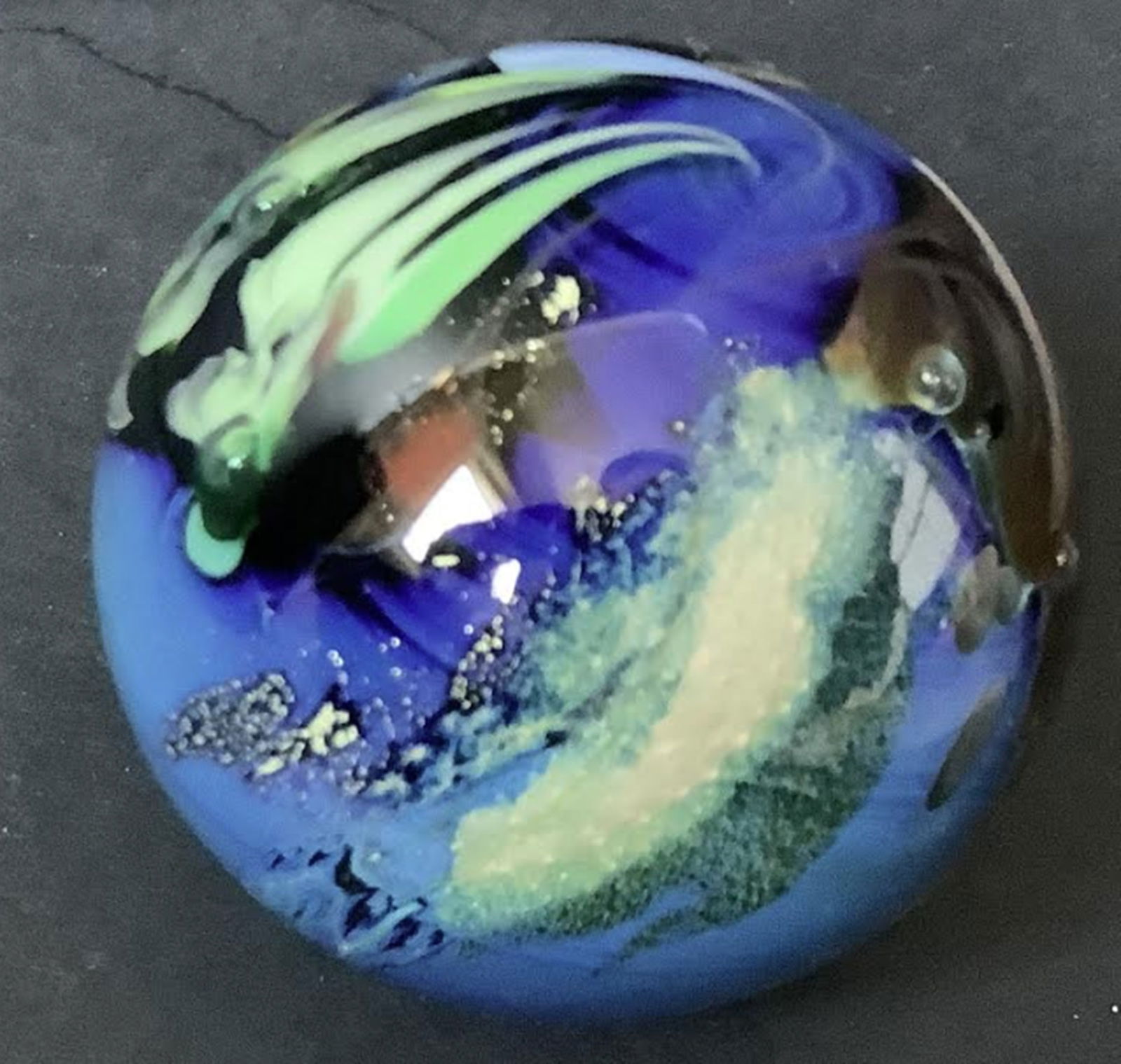 Josh Simpson Inhabited Planet   Signed JS94 Marble Paperweight (1 of 5)