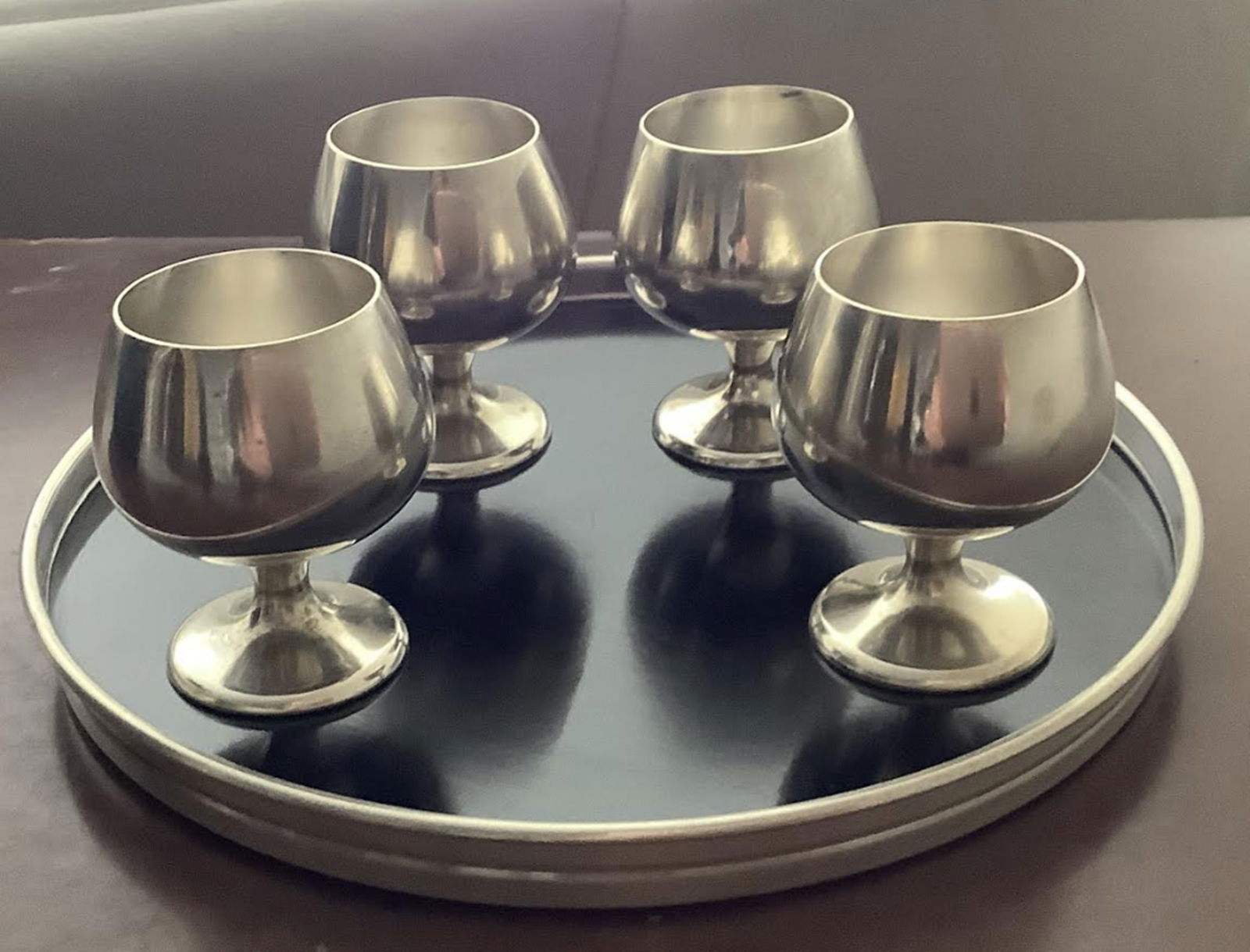 Gorham Sterling Trivet Tray with 4 Gorham Sterling Cordial Cups #955 (1 of 5)
