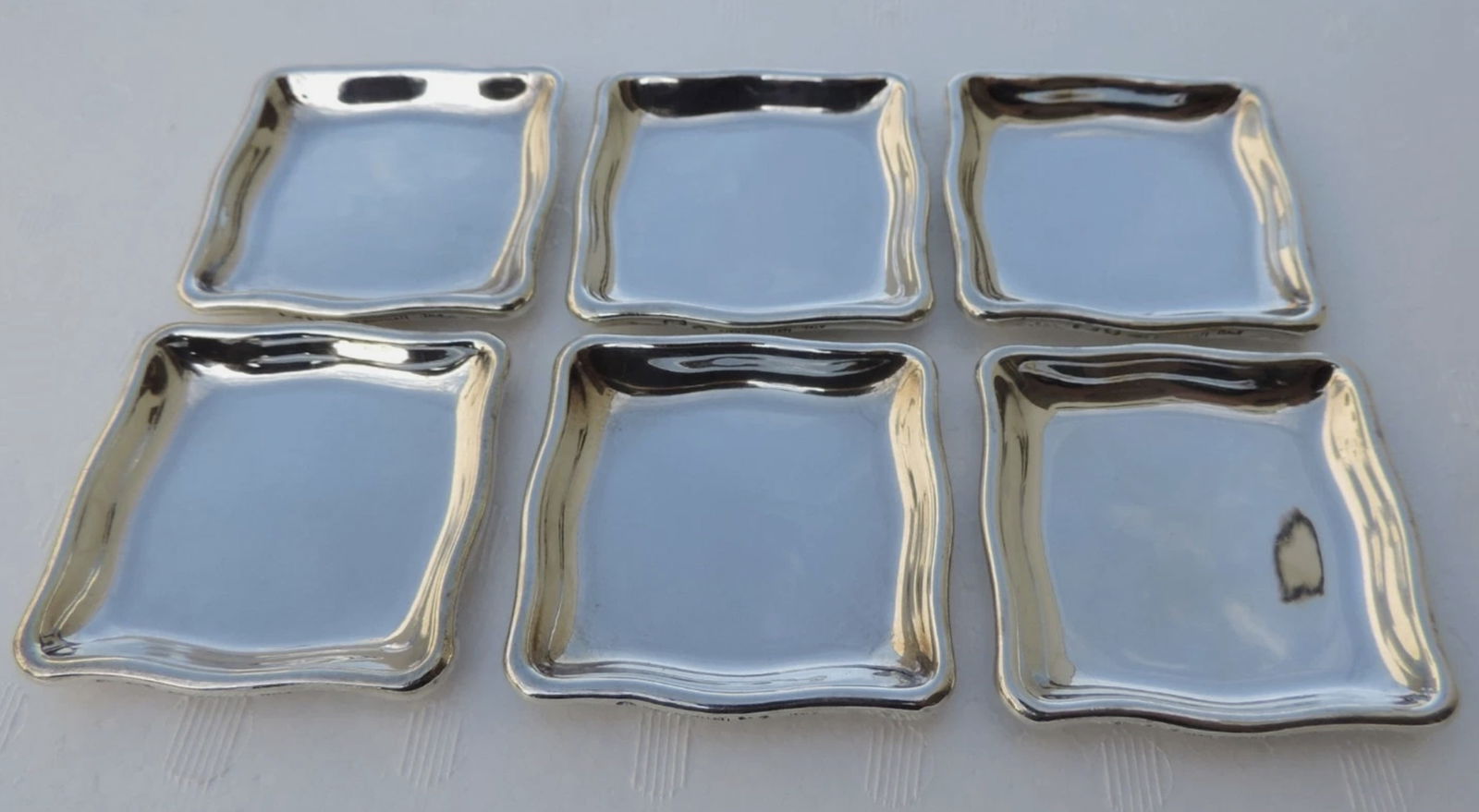 MARIO BUCCELLATI STERLING SILVER  SET OF 6 TRAY DISHES MADE IN ITALY (1 of 5)