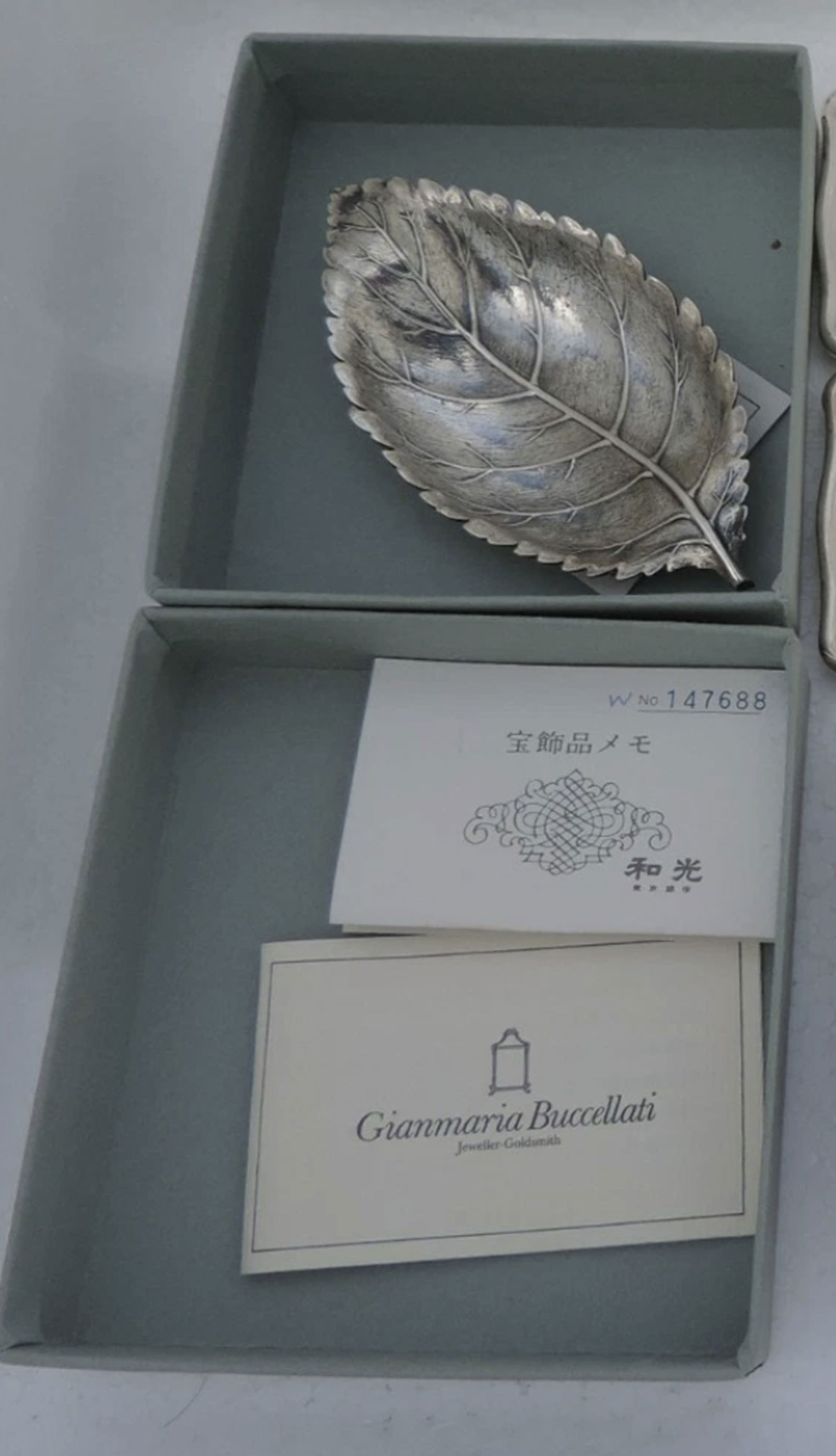 MARIO BUCCELLATI STERLING SILVER  ROSE LEAF DISH With Orginal Box MADE IN ITALY (1 of 4)