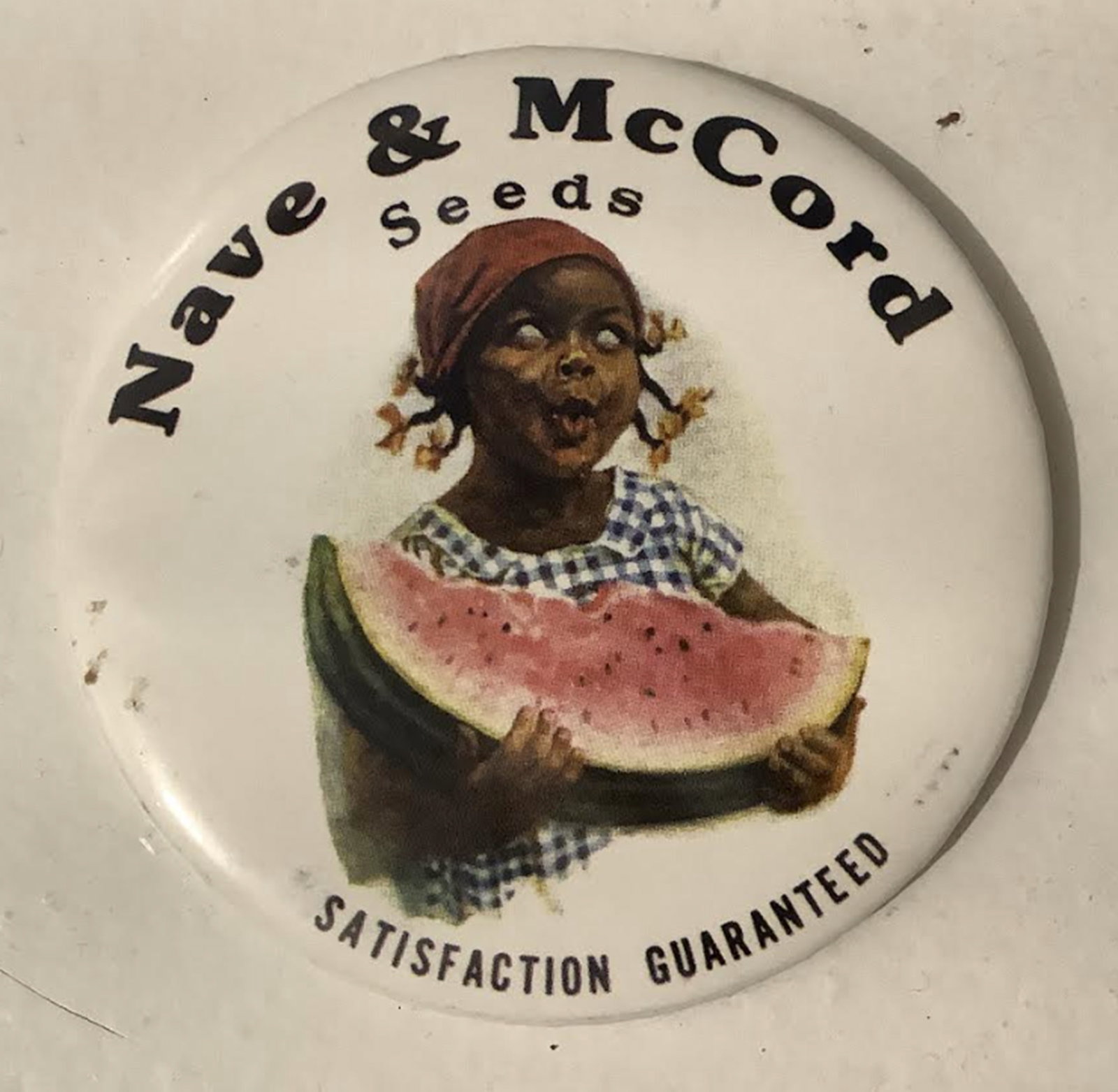 Black Americana Tin Button Nave & McCord Pin: Black Americana Tin Button Pin Black Americana Tin Button Nave & McCord Pin Measures approx 3.5 inches accross