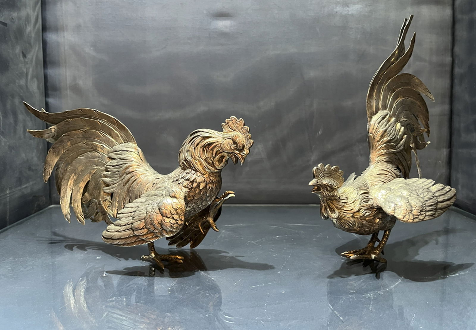 Pair of German Sterling Silver Roosters (1 of 9)