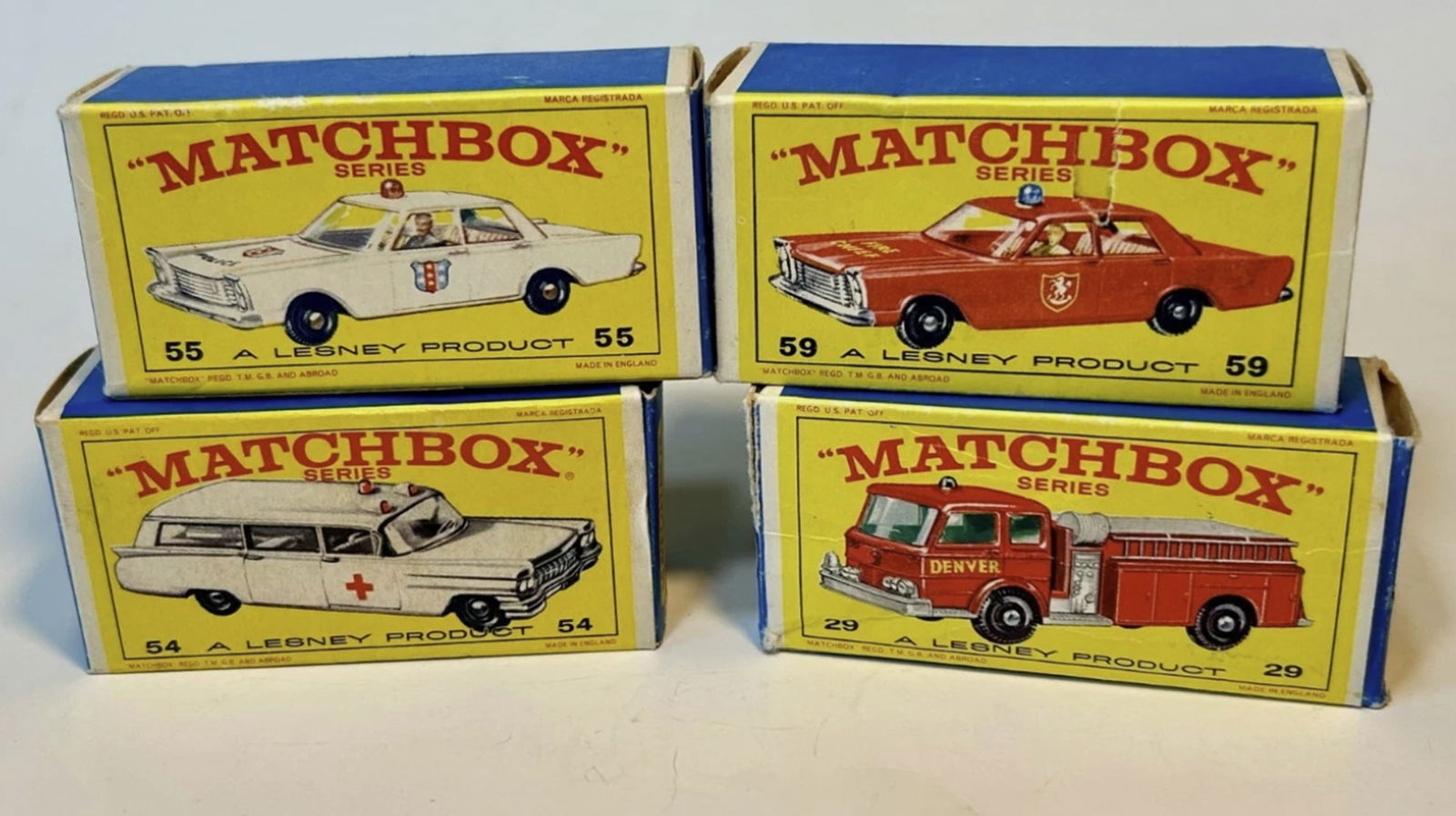 Matchbox Lesney set of 4 Emergency Vehicles with Orig Boxes (1 of 3)