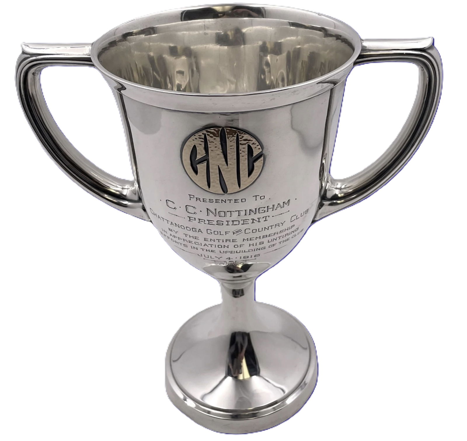 Gorham Gold and Sterling Silver 2-Handled 1915 Trophy Cup for Chattanooga Golf & Country Club (1 of 9)
