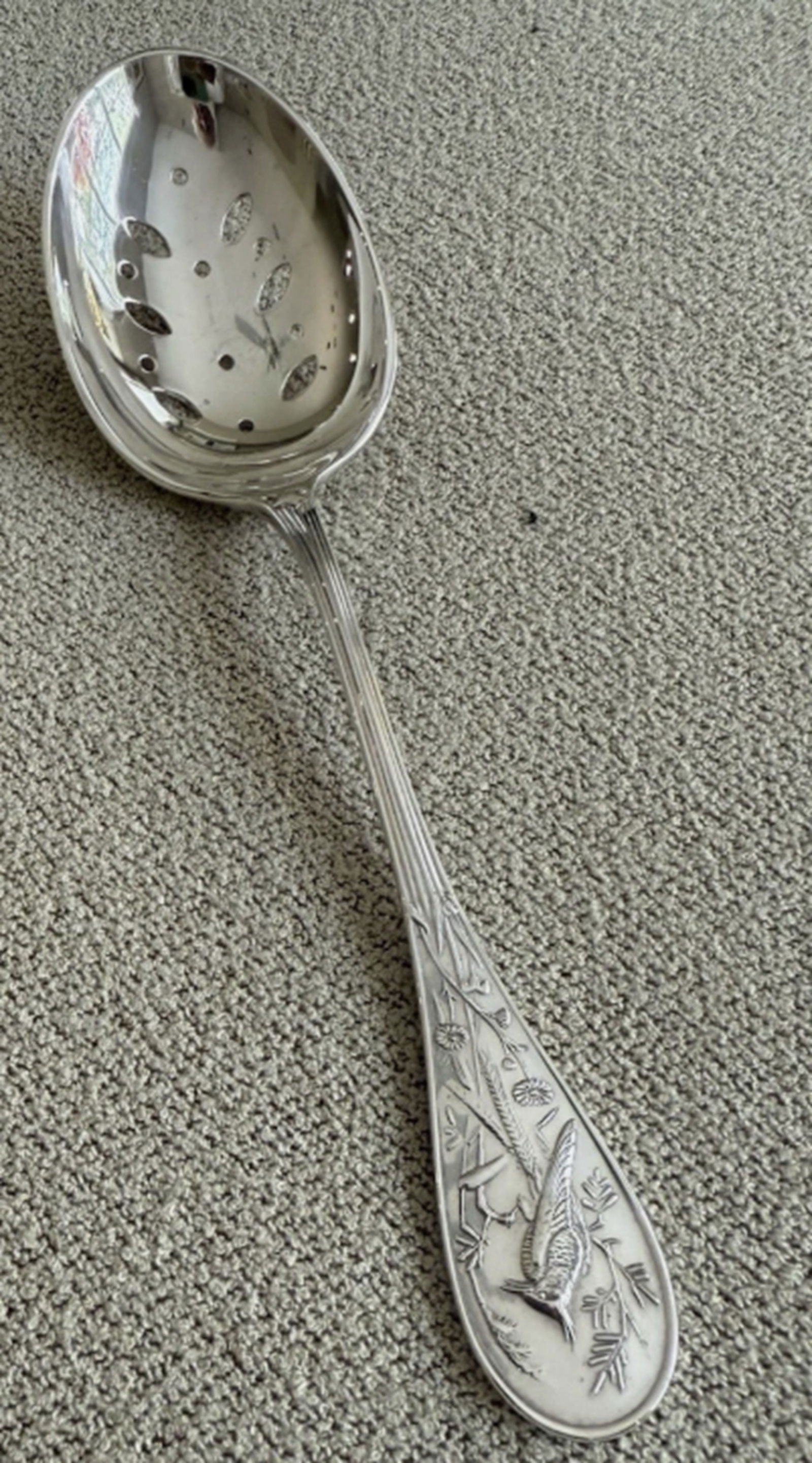 Tiffany & Co Sterling Silver Audubon pierced vegetable spoon (1 of 7)