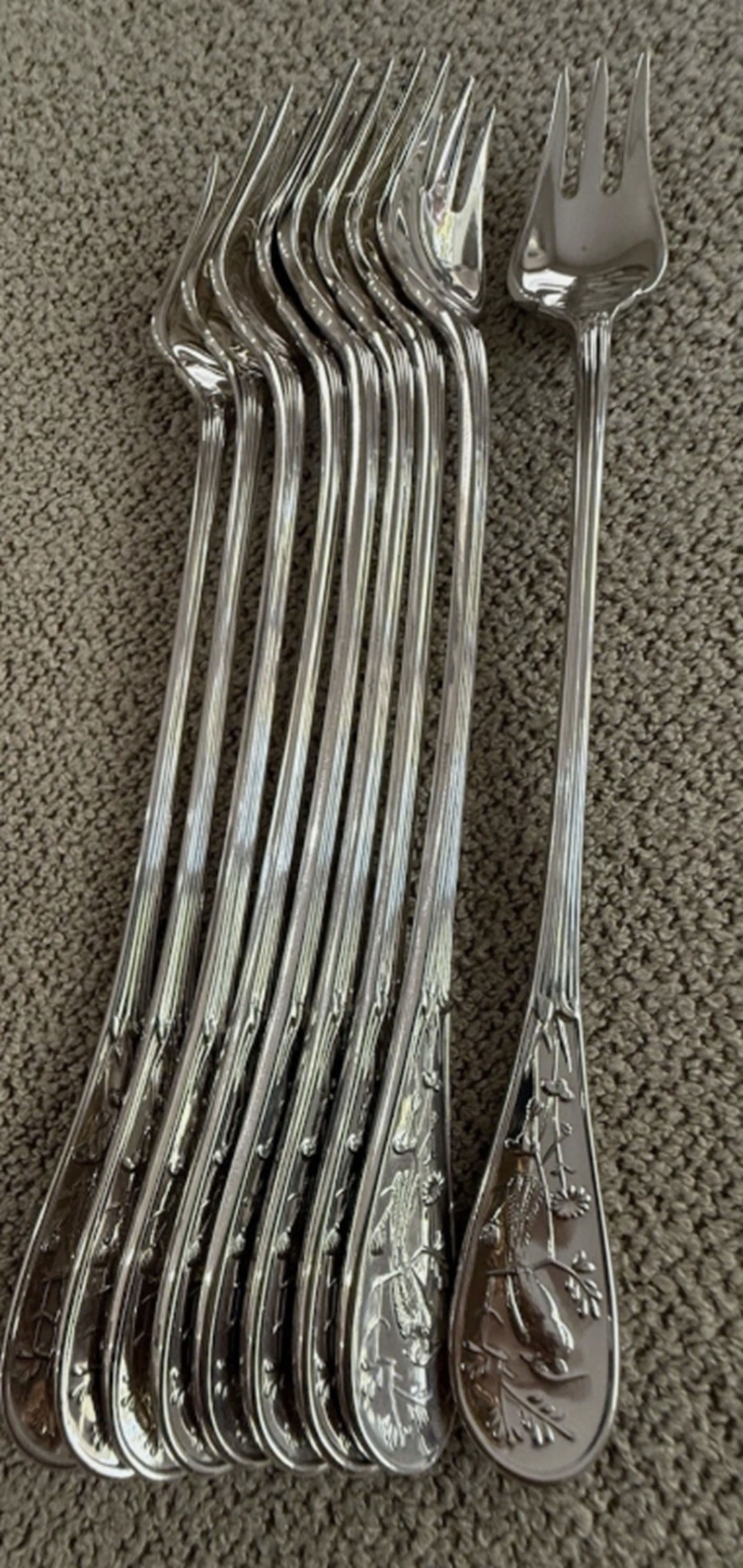 Tiffany & Co Sterling Silver Audubon Cocktail Forks  8 (1 of 6)
