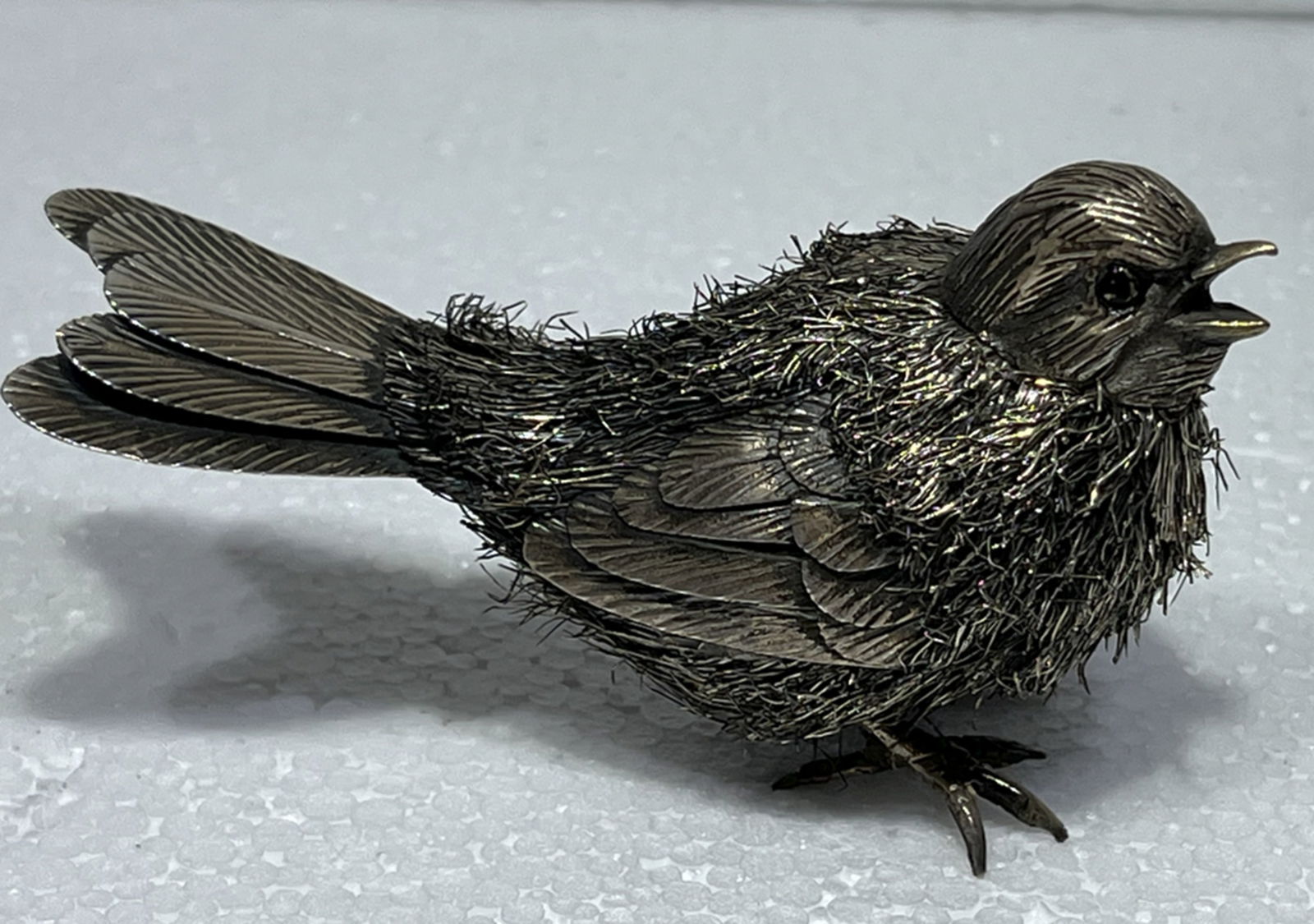 MARIO BUCCELLATI STERLING SILVER FIGURINE MADE IN ITALY: MARIO BUCCELLATI STERLING SILVER FIGURINE MADEIN ITALYI - sterling silver animal made by Mario Buccellati using his well-known furry technique Measures approx High: 5 cm, Long: 7.5 cm MAde in Italy