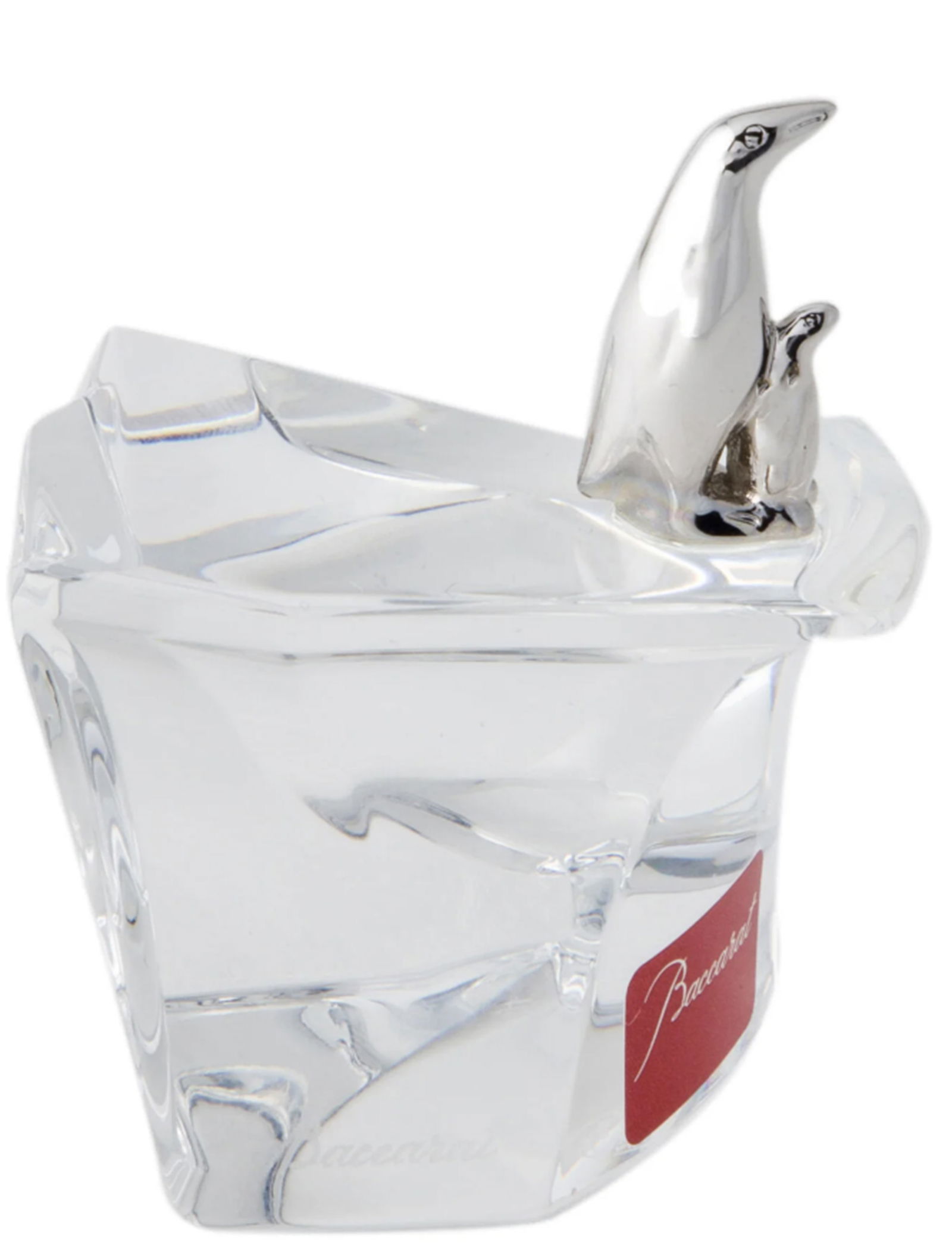 Baccarat Signed Crystal Penguins on Iceberg Art Glass Paperweight Figurine Made in France (1 of 4)