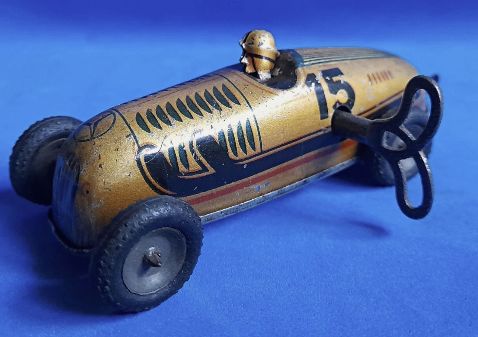 Mercedes  Windup Racing Car Vehicle With  Key 1930's (1 of 8)