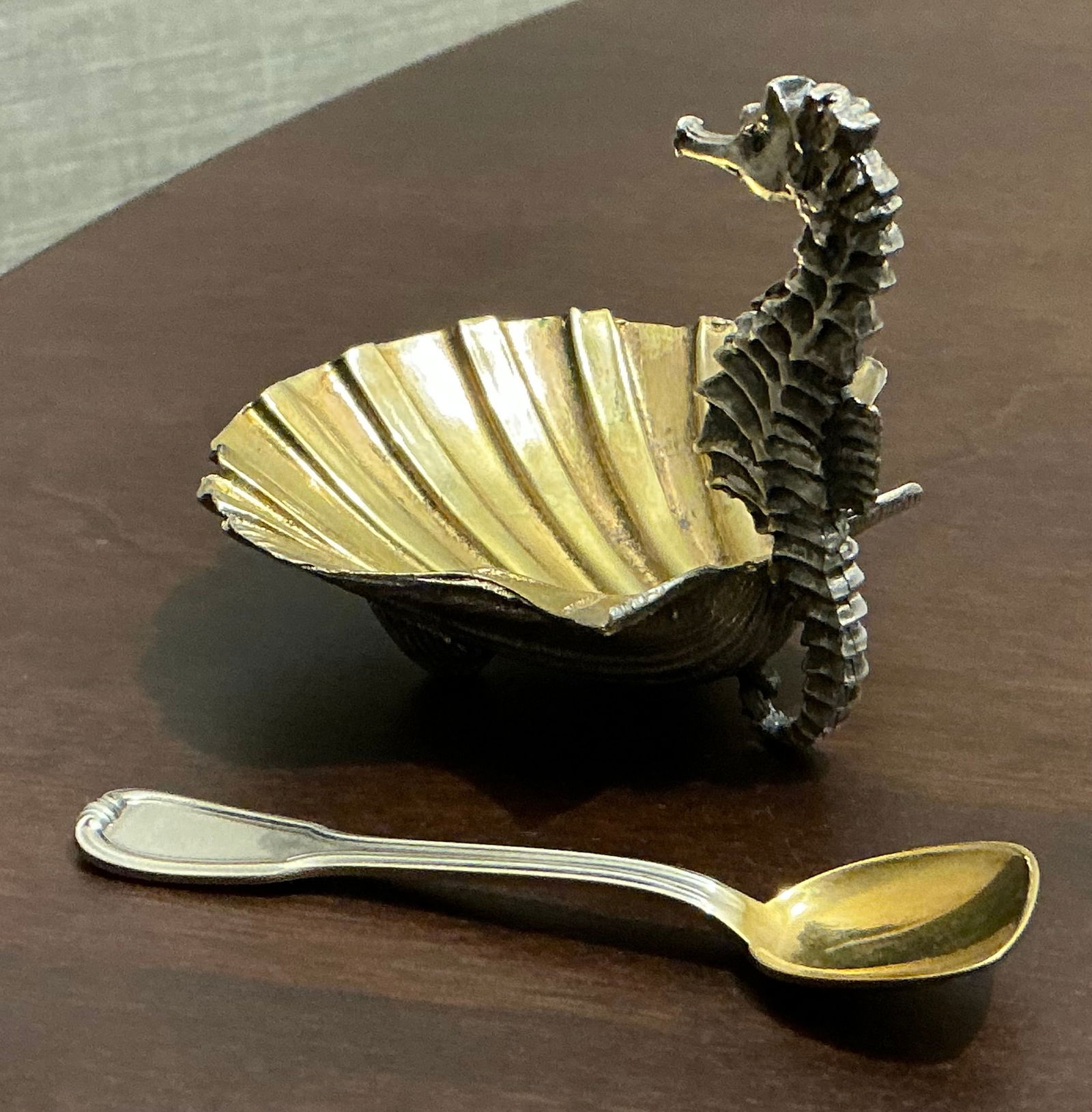 Buccellati Sterling Silver and Gilt Shell Dragon Dish With Spoon Made in Italy (1 of 10)