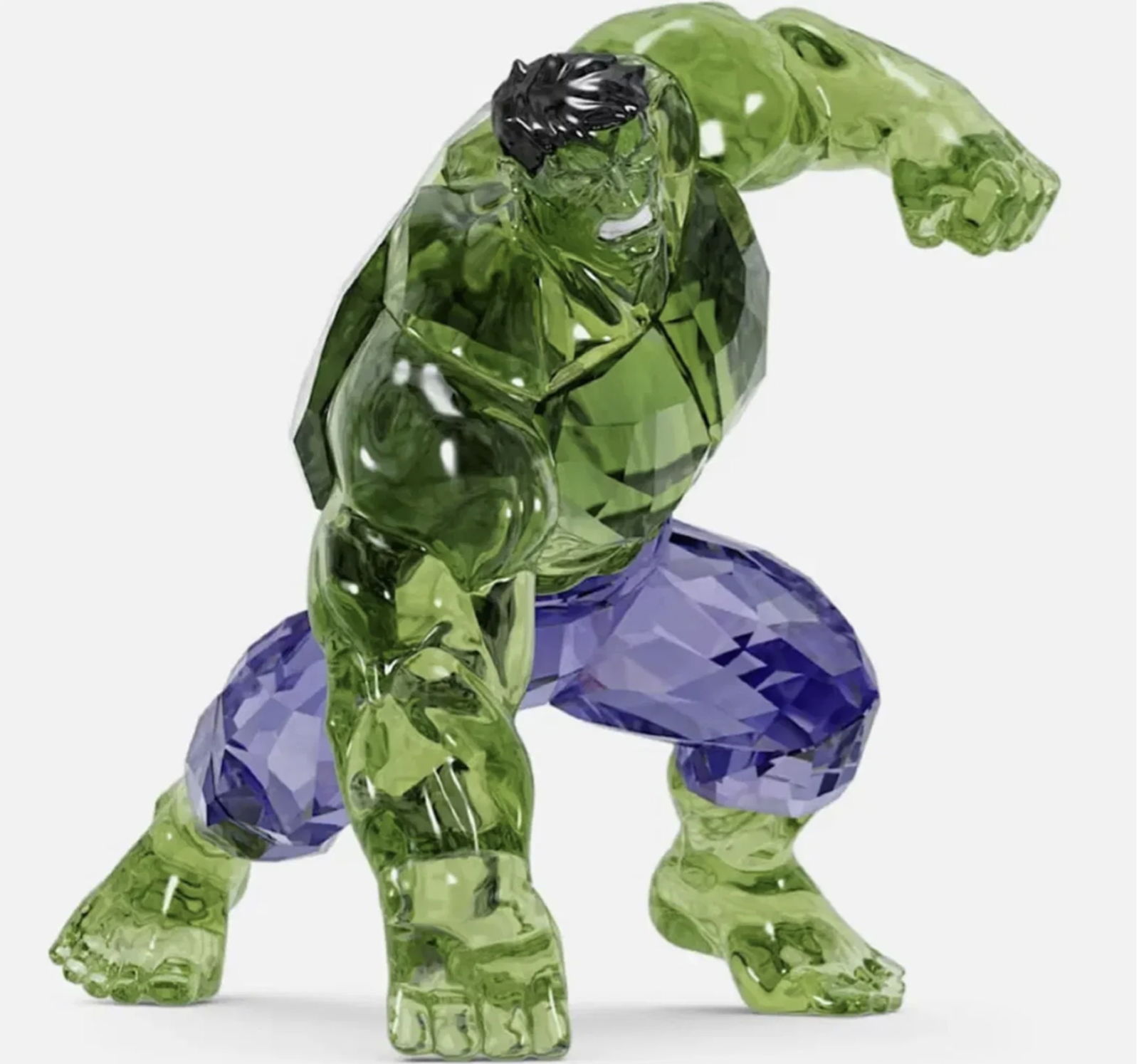 SWAROVSKI SIGNED CRYSTAL FIGURINE MARVEL THE INCREDIBLE HULK 5646380 WITH BOX: SWAROVSKI SIGNED CRYSTAL FIGURINE MARVEL THE INCREDIBLE HULK 5646380 WITH BOX Measures approx Height: 4 3/4 inchesWidth: 5 3/8 inchesLength: 4 1/8 inches