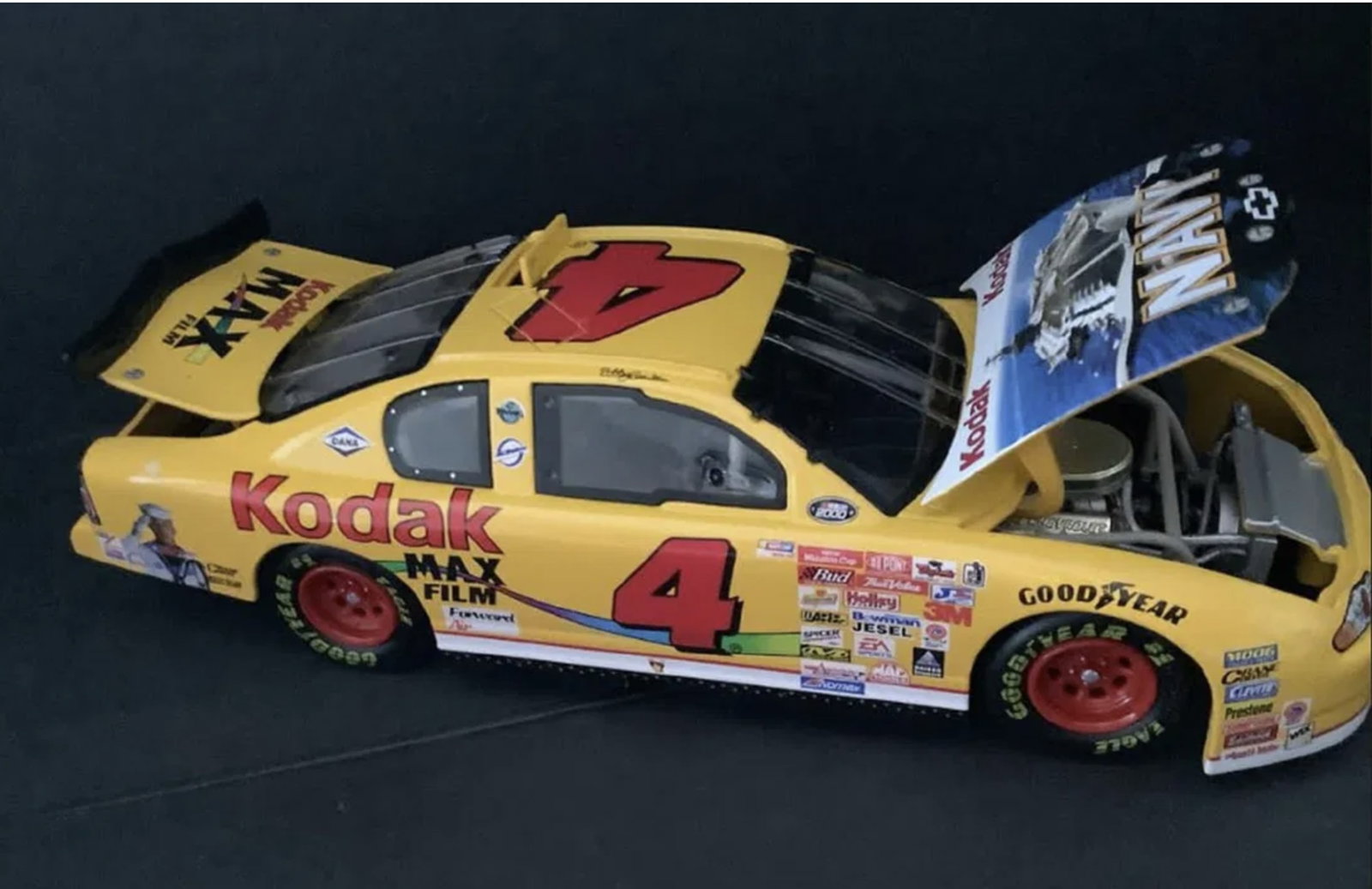 KODAK RACER CAR WITH BOX LIMITED EDITION 8.5 inches: KODAK RACERER CAR WITH BOX LIMITED EDITION. Measures 8.5 inches long