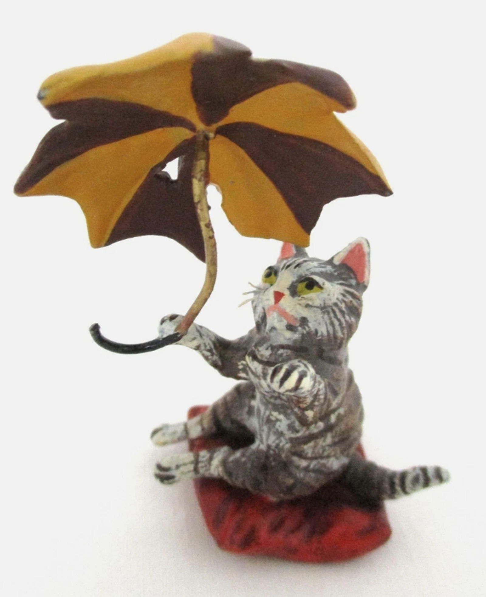 Fritz Bermann Austrian Vienna Bronze CAT with Umbrella: Fritz Bermann Austrian Vienna Bronze CAT with Umbrella This figure measures about 2.25 inches