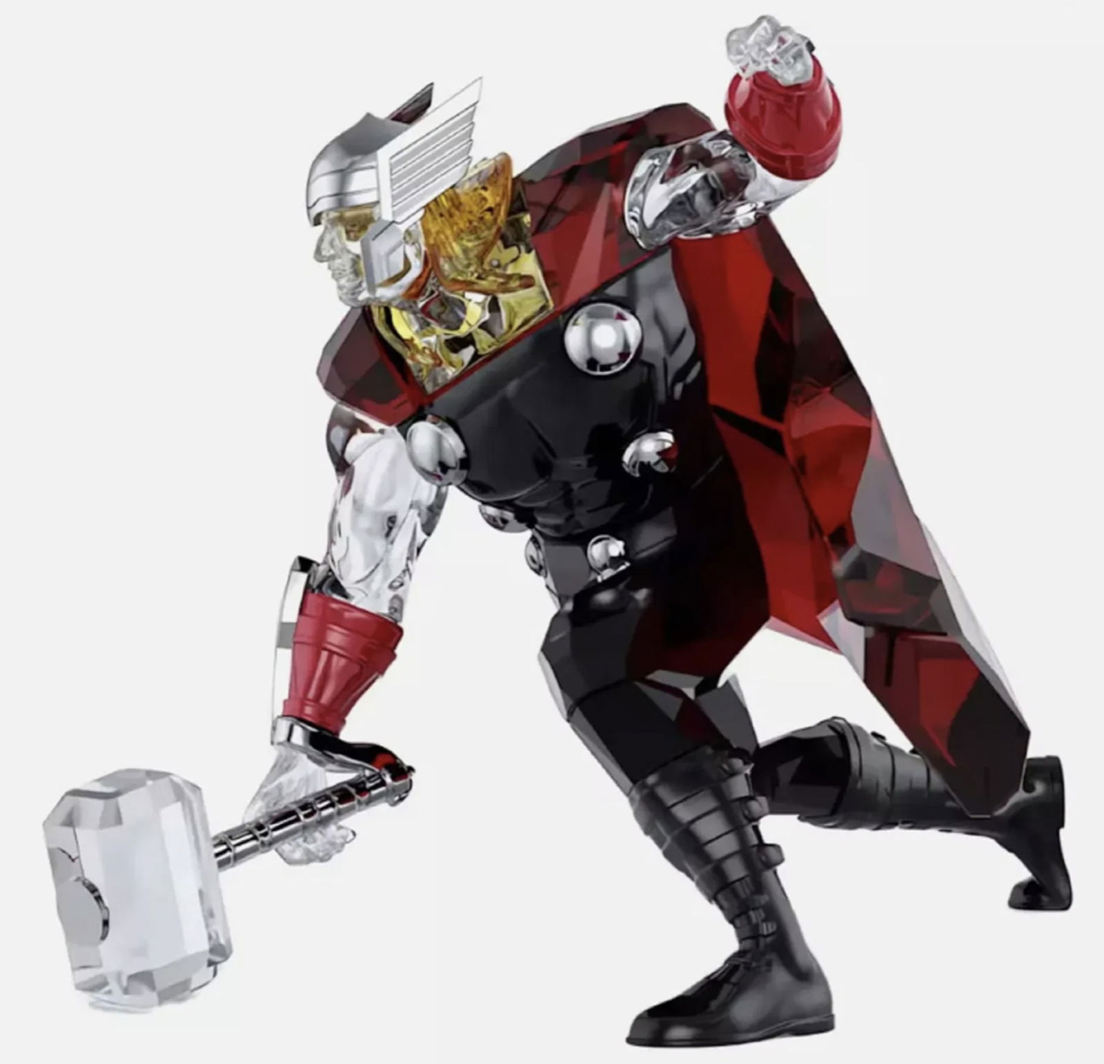 Swarovski Signed Crystal Marvel DC Comics Thor Figurine With Box: Swarovski Crystal DC Comics Thor Figurine With Box. Swarovski has honored the legendary Super Hero with a collectible design that features 523 facets and a mix of metal accents. Every detail has been