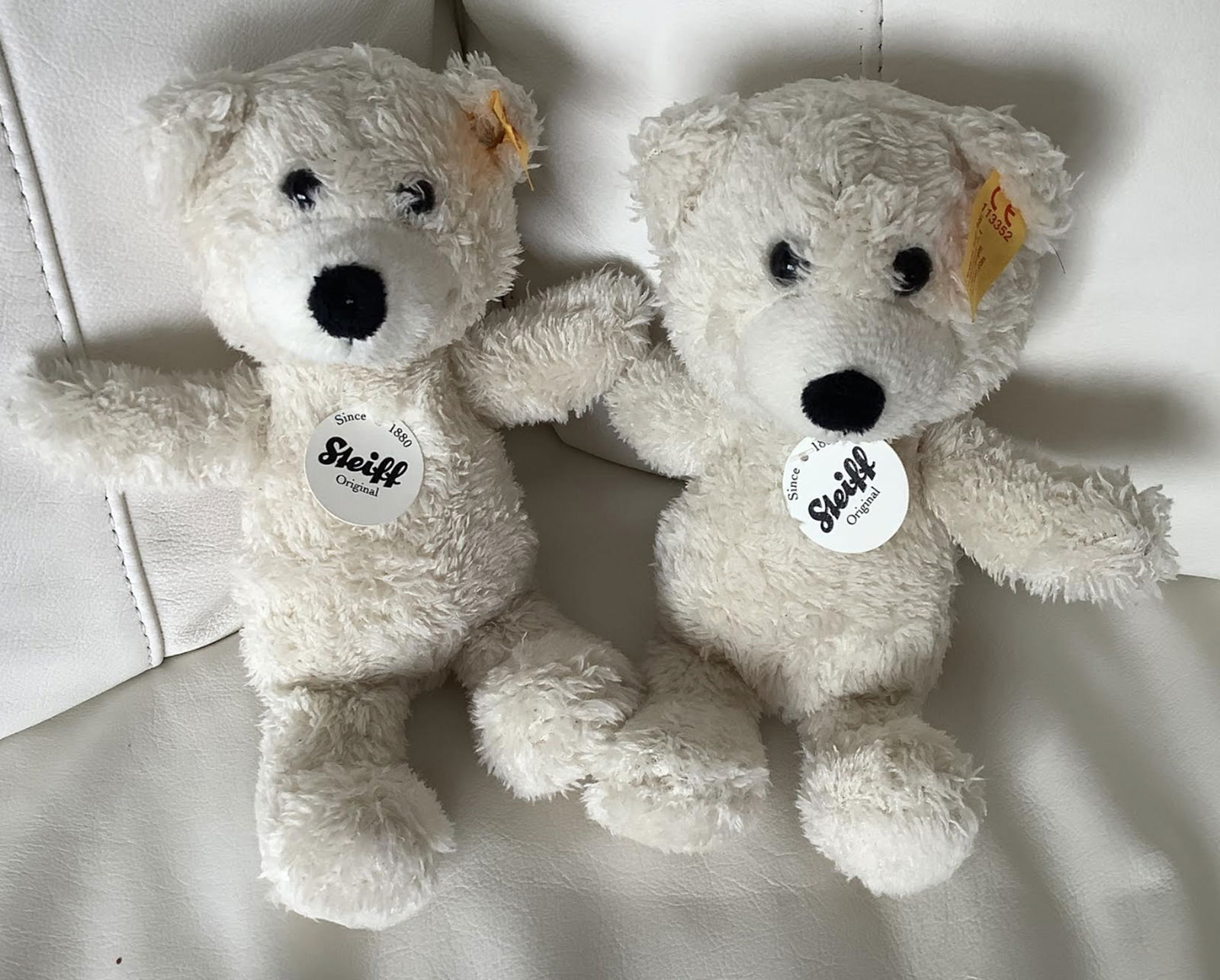 Steiff Pair of Stuffed Bear Figurines Made in Germany 9 inches tall: Steiff Pair of Stuffed Bear Figurines Made in Germany 9 inches tall. With orig Tags!