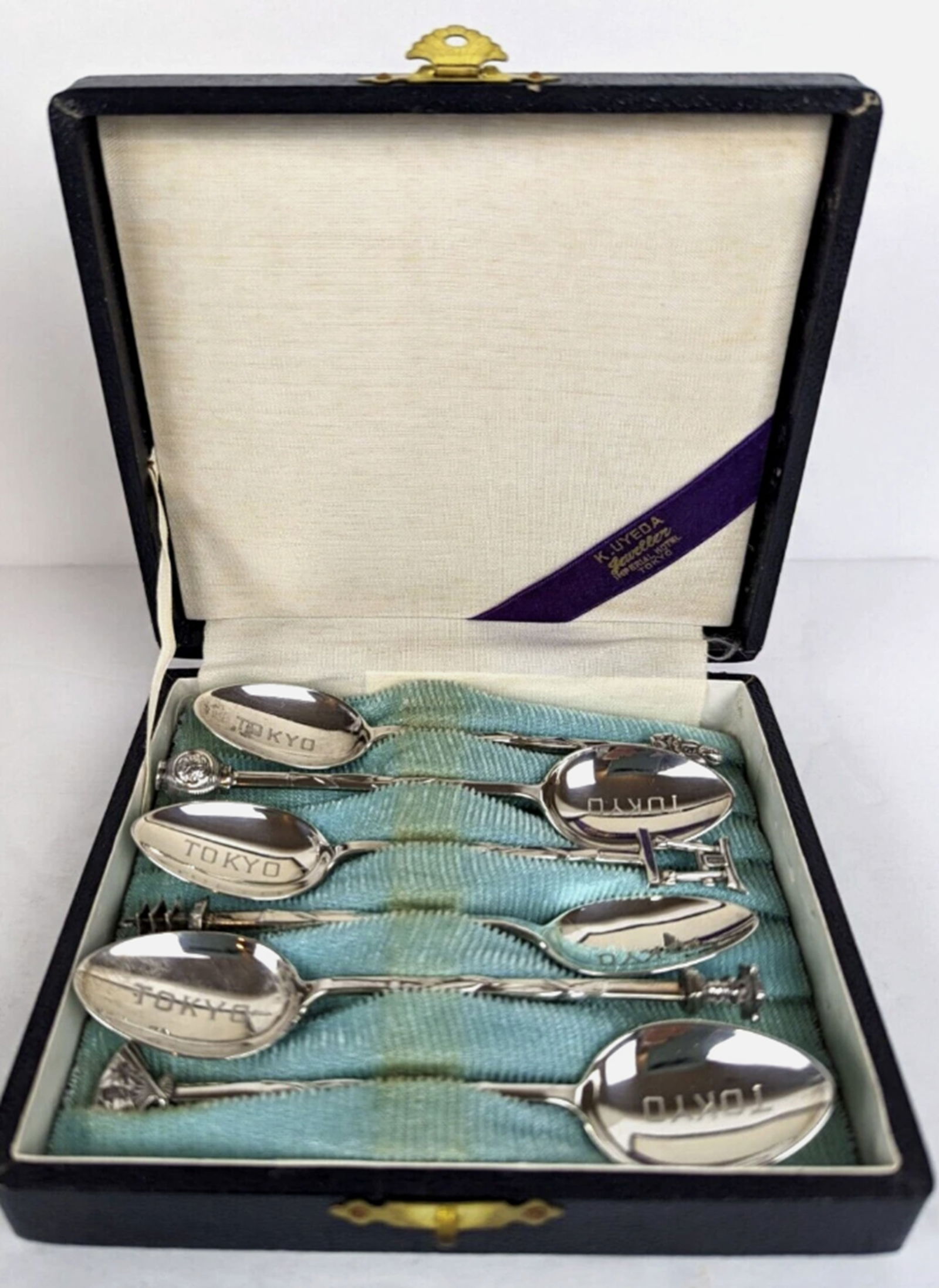 K. Uyeda Sterling Silver 950 set of 6 spoons in Original Box (1 of 6)
