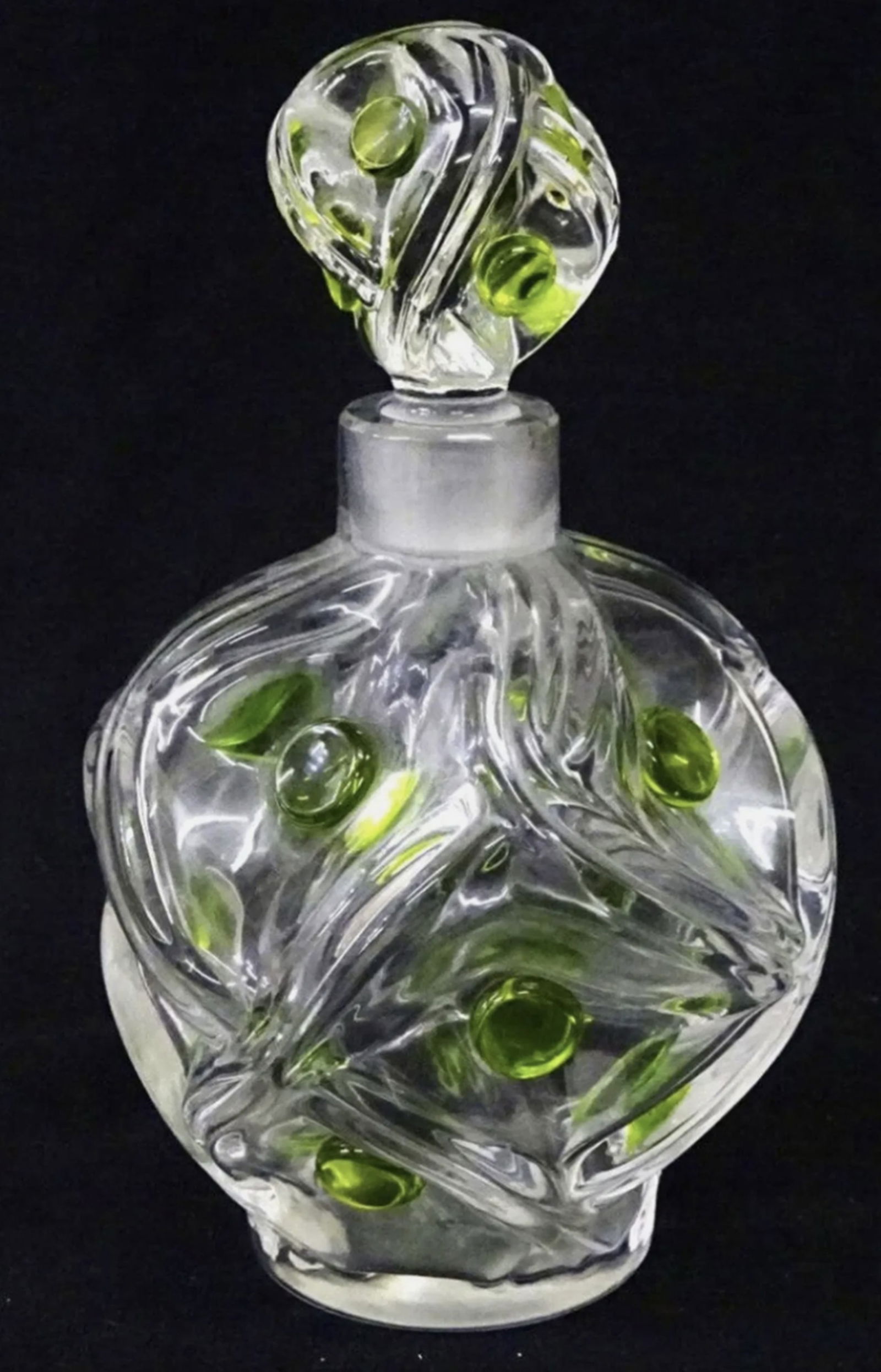 Lalique Large Signed Floride Crystal Perfume Bottle Made in France (1 of 8)