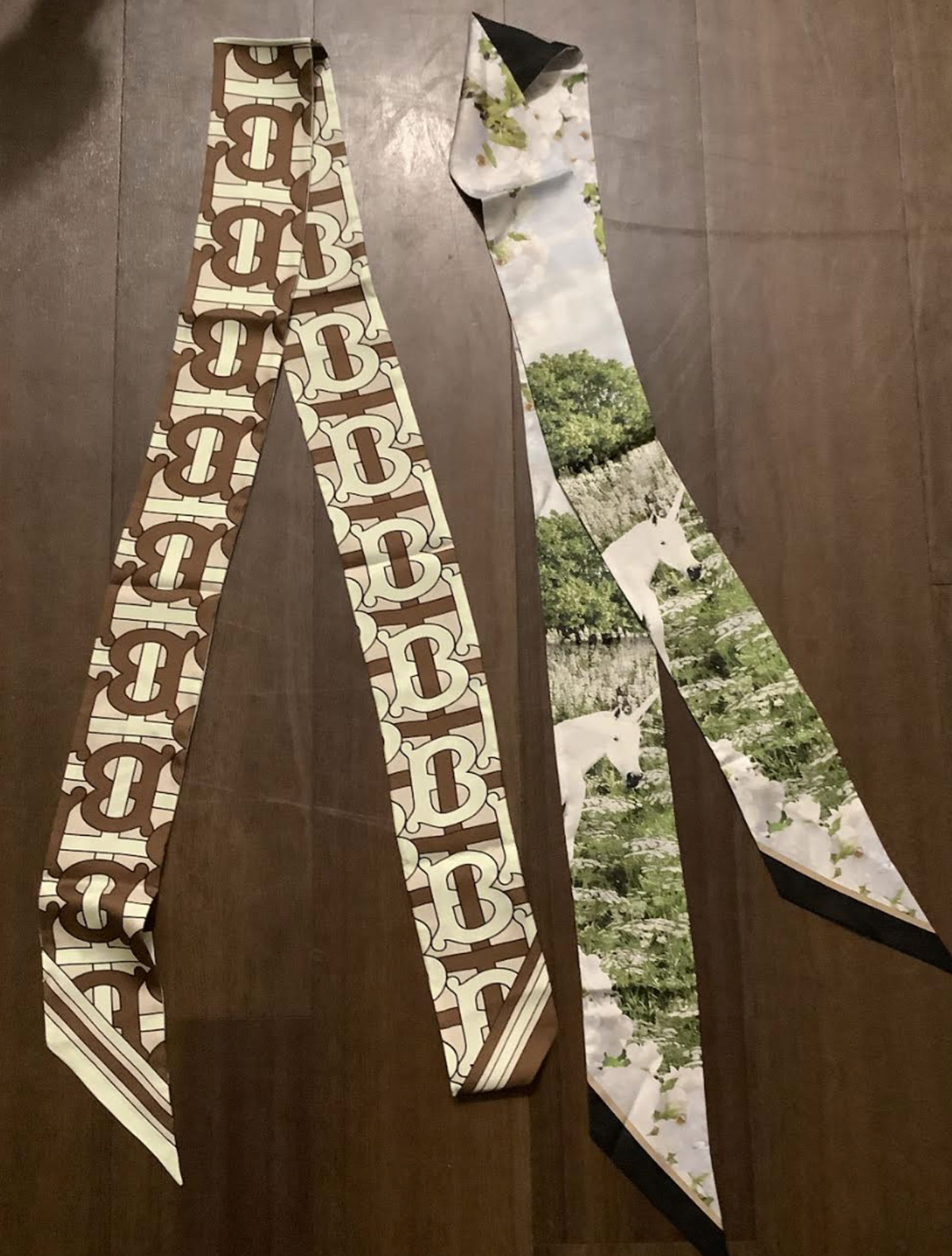 Burberry Silk Tie Sash Set of 2 Made in Italy: Burberry Silk Tie Sash Set of 2 Made in Italy. Never Worn New Conditon no stains or damage.