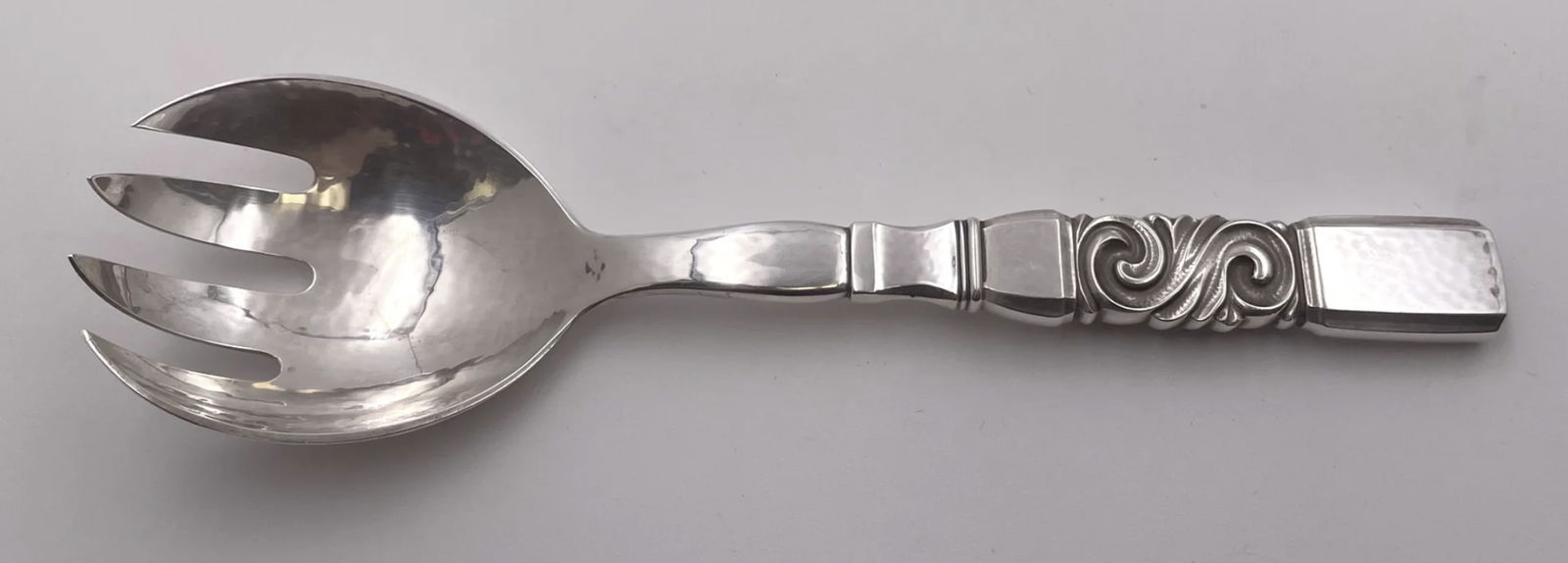 Georg Jensen Sterling Silver Salad Server Set in Scroll Pattern - 2