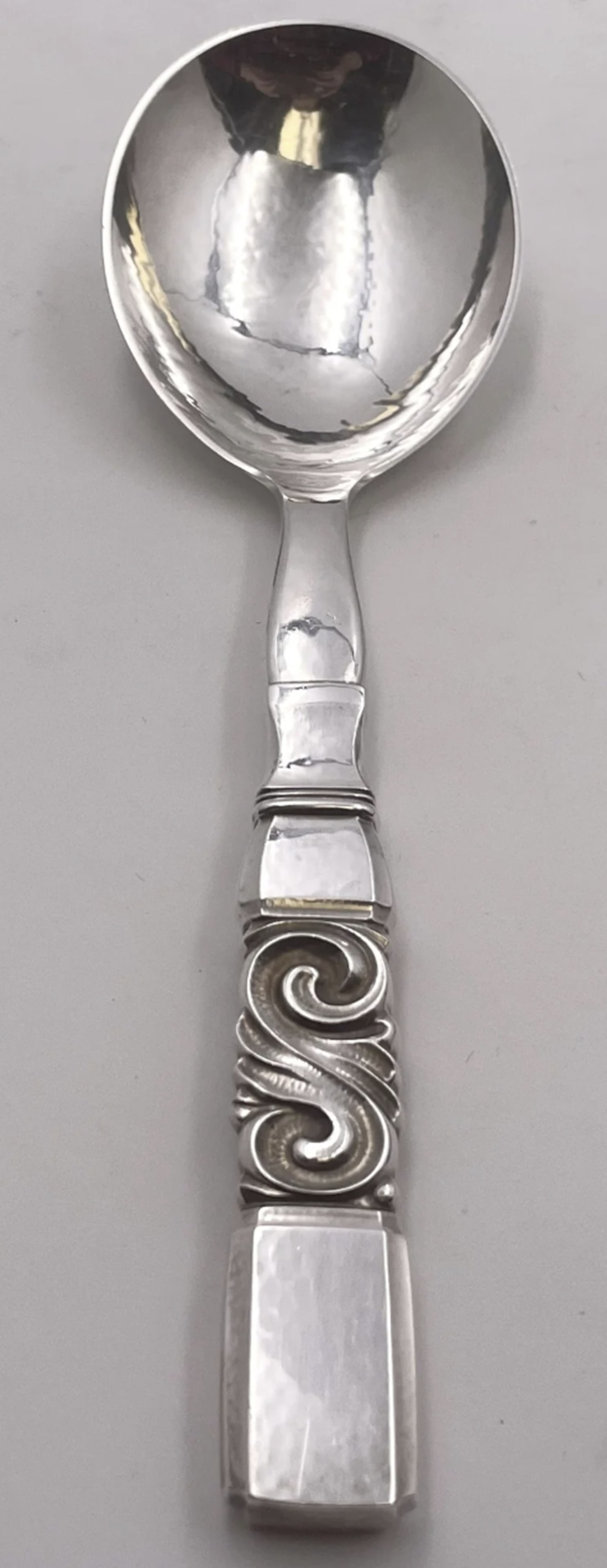 Georg Jensen Sterling Silver Salad Server Set in Scroll Pattern - 5