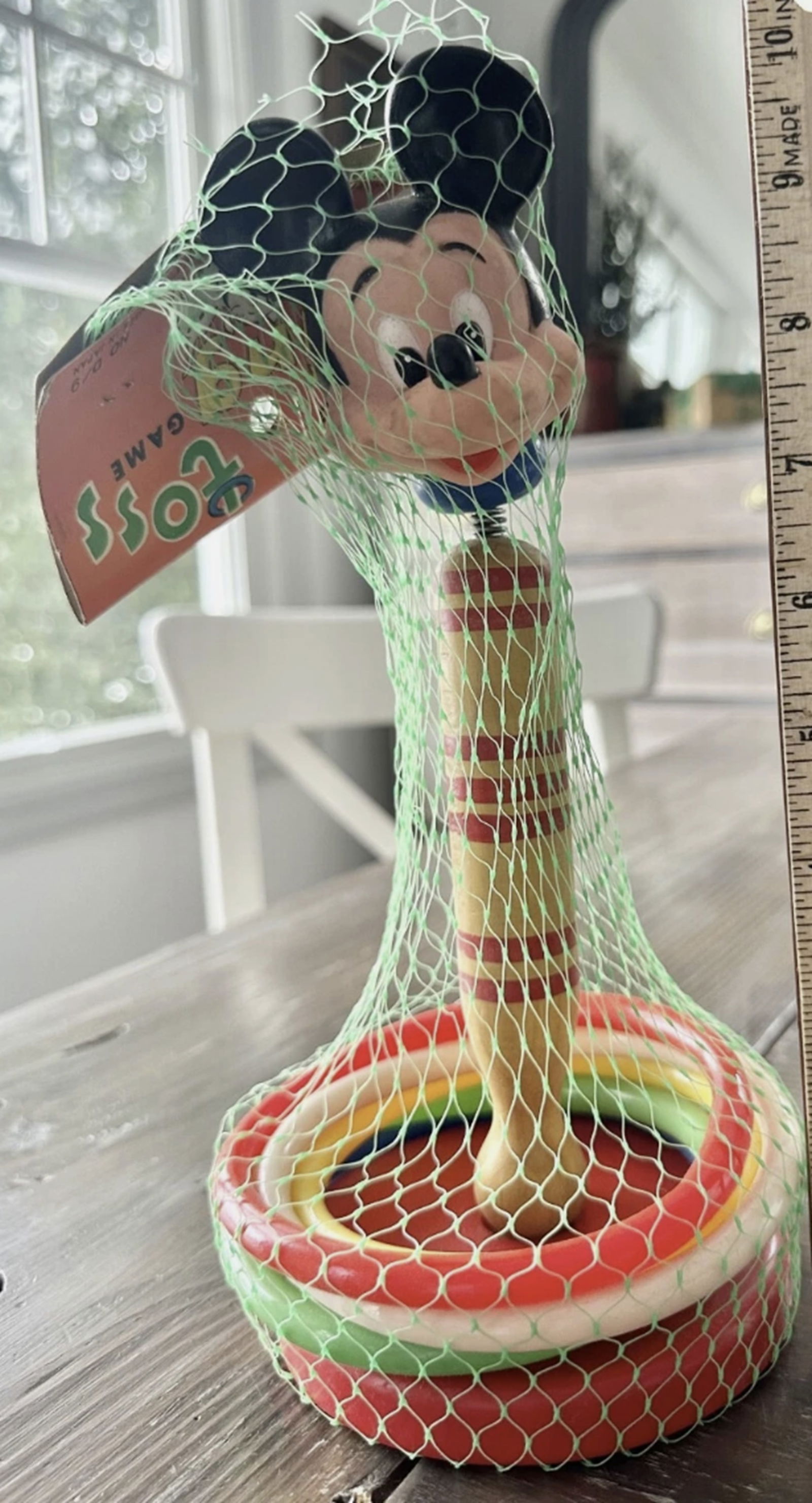 Walt Disney Toss Ring Mickey: Walt Disney Toss Ring Mickey Made in Wood. Measures approx 4.5 inches accross and close to 10 inches tall