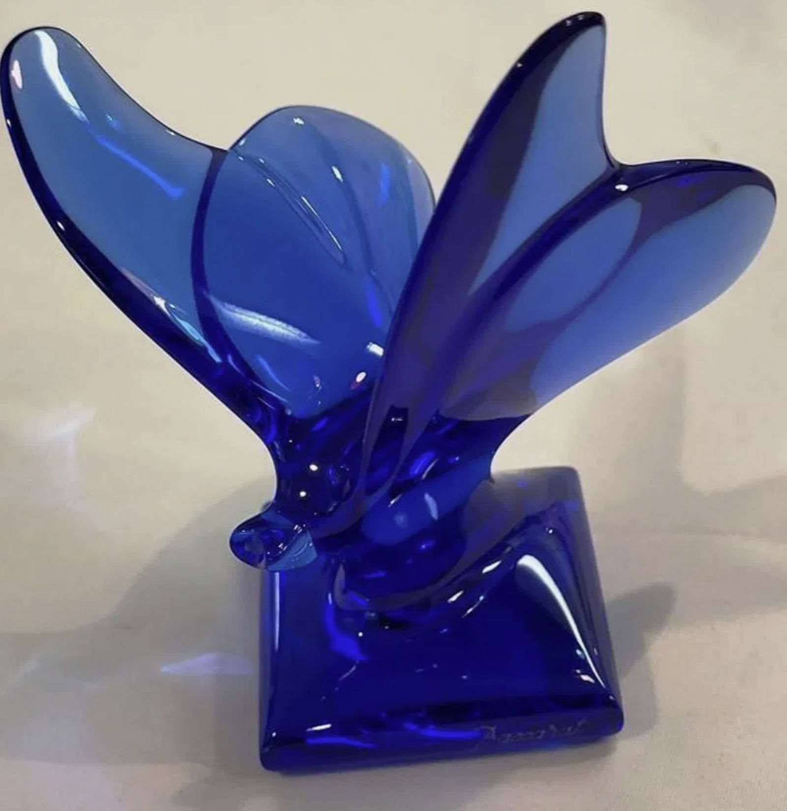 Baccarat Signed Crystal Butterfly Pedestal. Made in France (1 of 5)