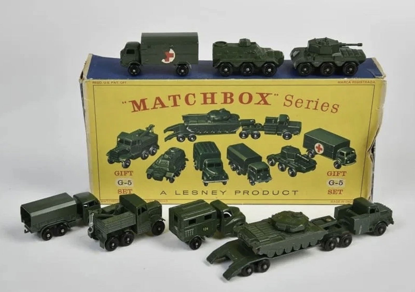 Matchbox LESNEY PRODUCT Army Military Vehicles Gift Set G-5 with Original Box (1 of 4)