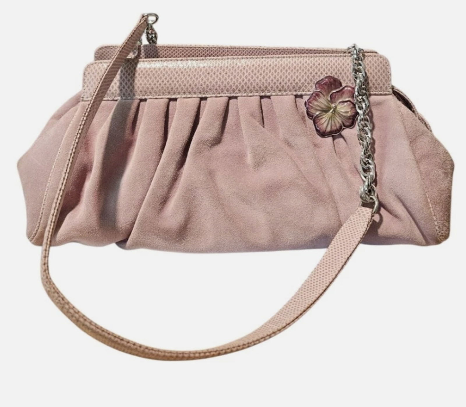 Judith Leiber Pink Satchel Evening Bag Clutch Size Small with small purse pouch New condition (1 of 9)