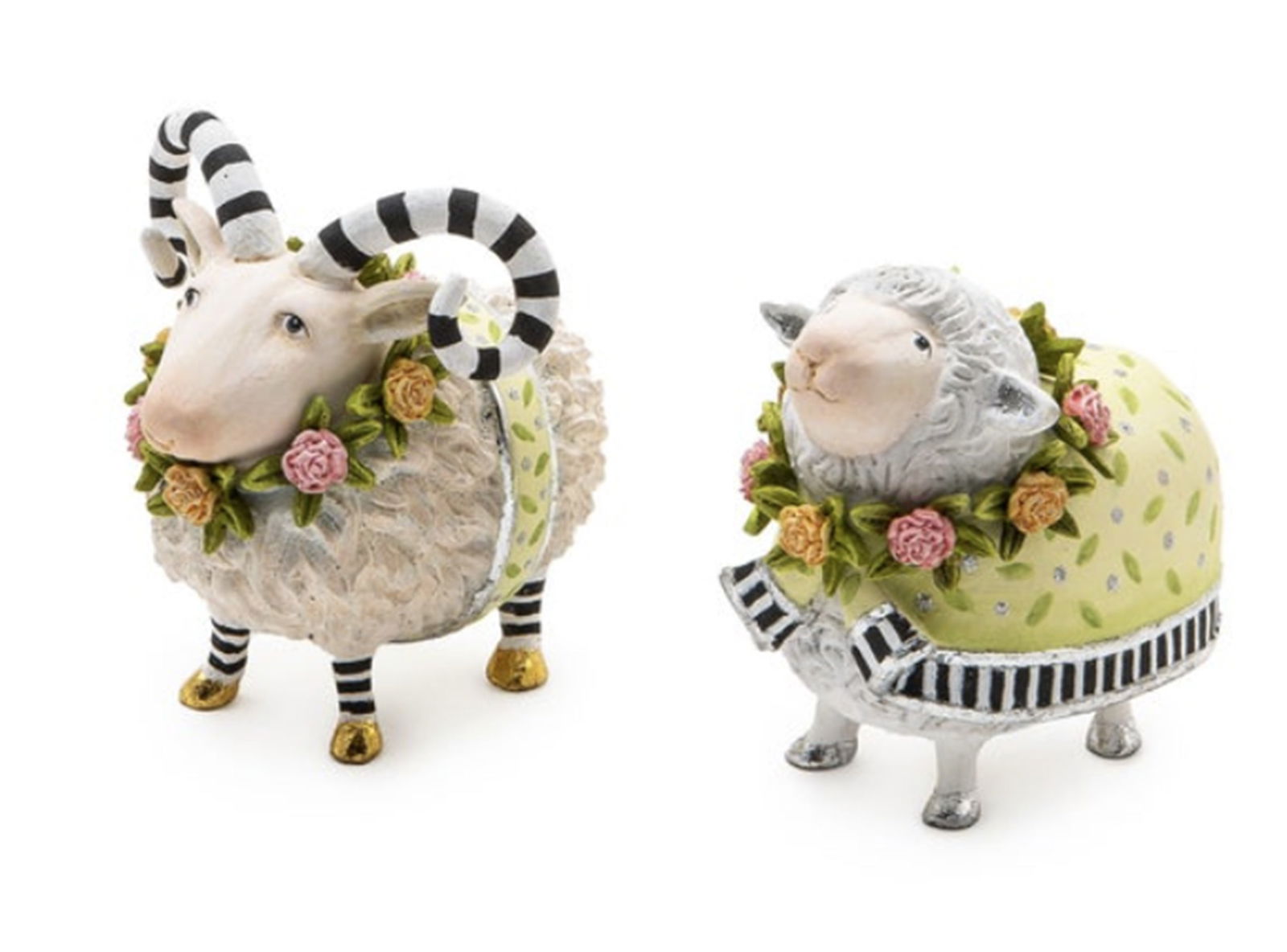 Mackenzie Childs Patience Brewster Noah's Ark Mini Lydia & Liam Lambs  Figurines (1 of 2)