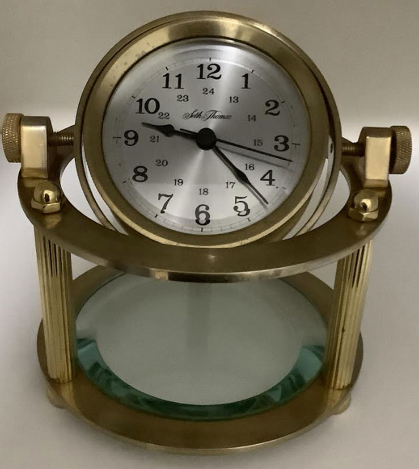 Seth Thomas Brass Clock With Glass Display (1 of 5)