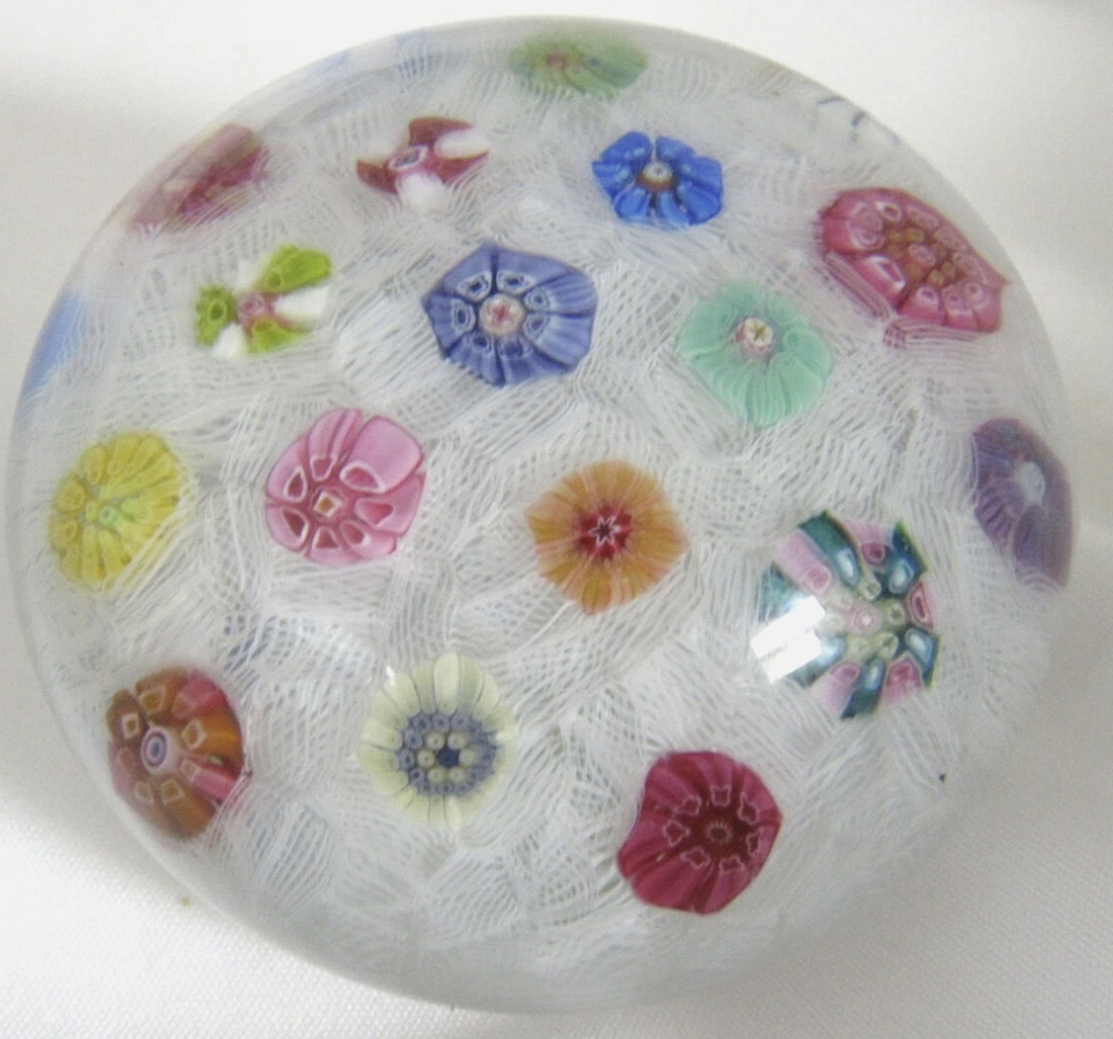 Baccarat Signed Millefiori Paperweight 1970 Made in France: Baccarat Signed Millefiori Paperweight 1970 Made in France. Measures Approx. 2" H and 3 " W. No Chips or cracks