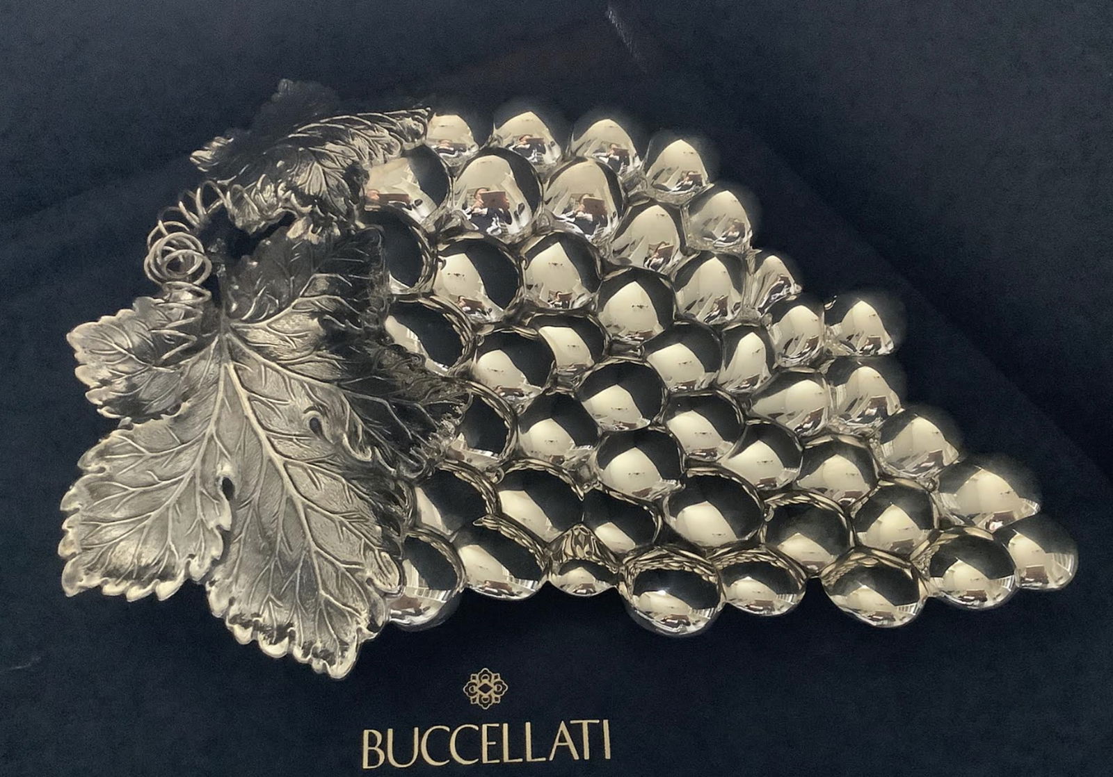 Buccellati Sterling Silver Large Grape Vine Centerpiece Bowl Made In Italy With Orig Box (1 of 9)