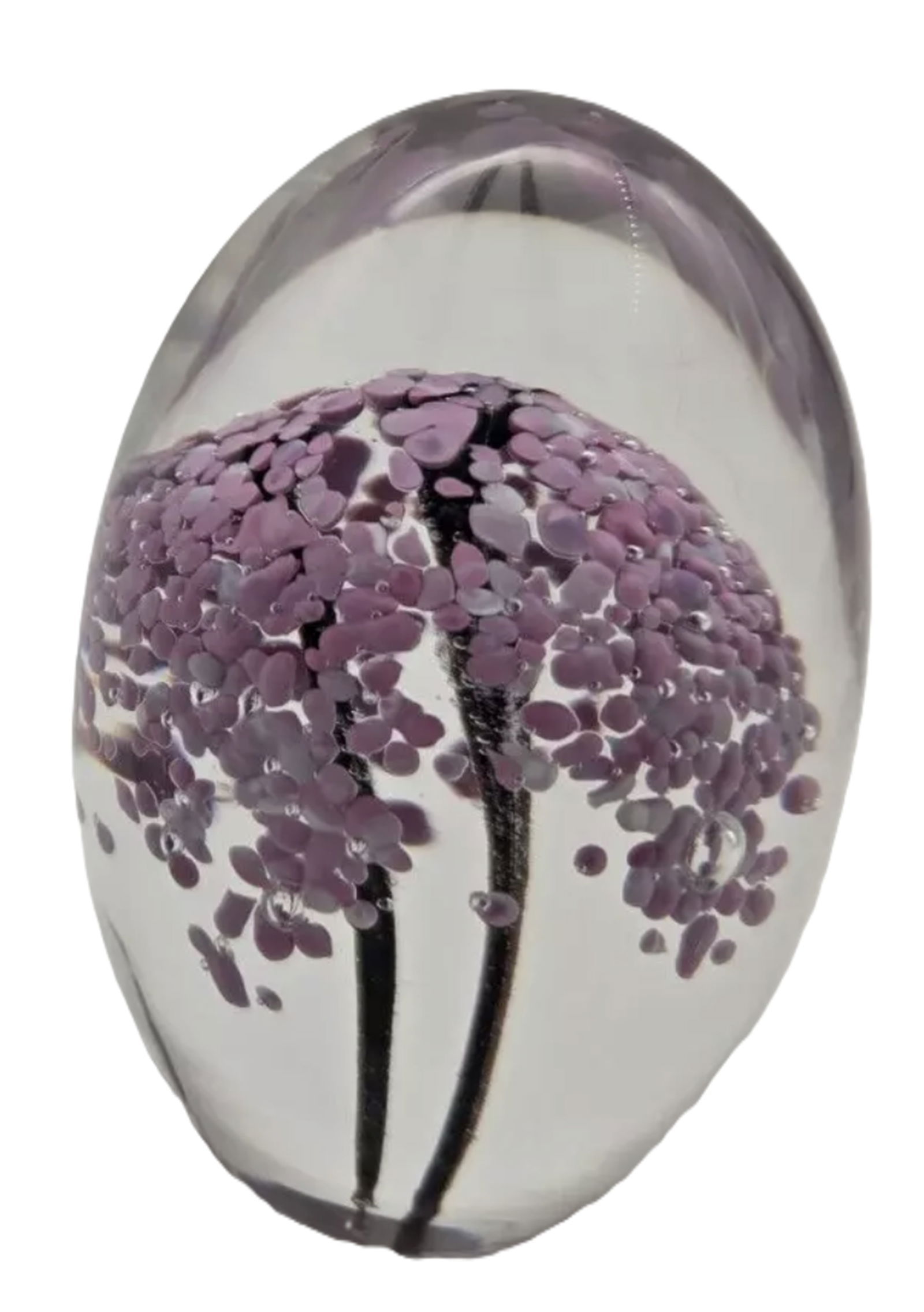 Daum Signed Crystal Pink Flower Paperweight Figurine Made in France: Daum Signed Crystal Pink Flower Paperweight Figurine Made in France. Measures approx 3-1/4" tall No Chips or Cracks