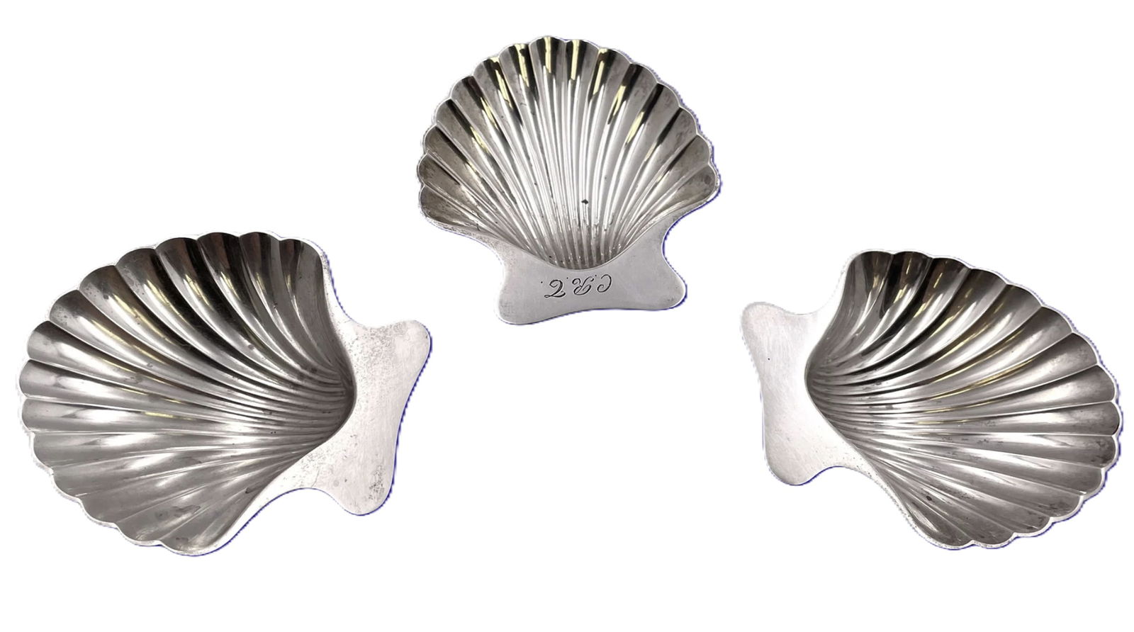 Tiffany & Co. Set of 3 Sterling Silver Shell-Shaped Dishes (1 of 5)