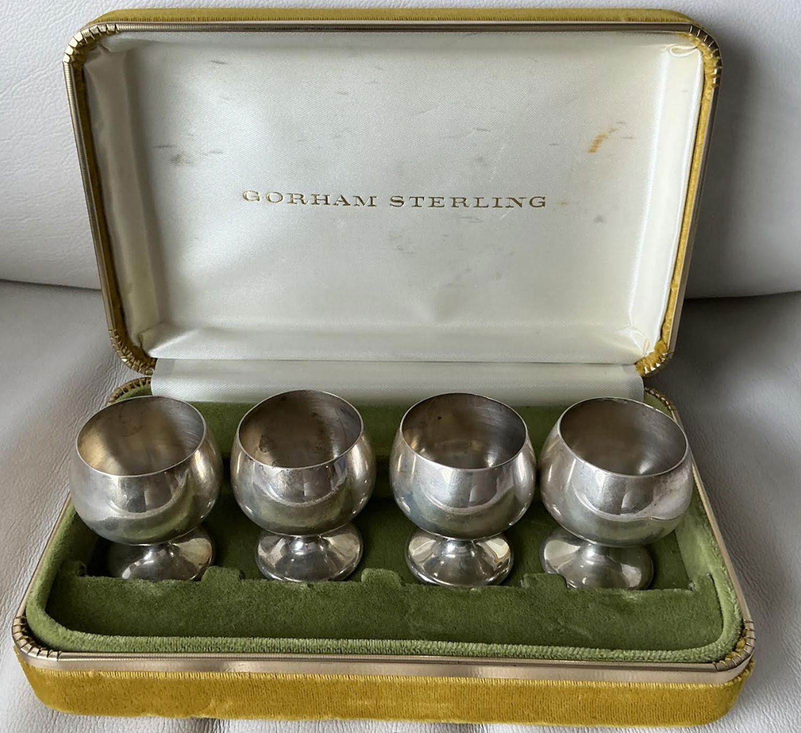 Gorham Sterling Silver set of Cordial Chalice Goblet Shot Cup With Case (1 of 9)